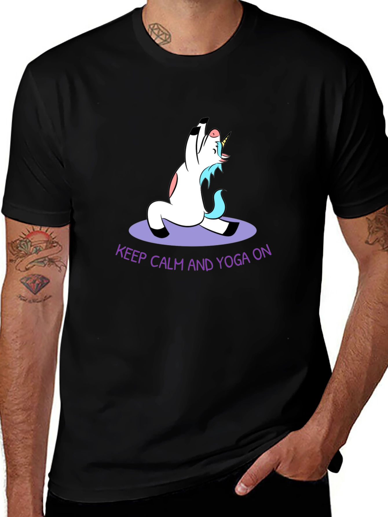 Unicorn Yoga T-Shirt - Keep Calm and Yoga On!