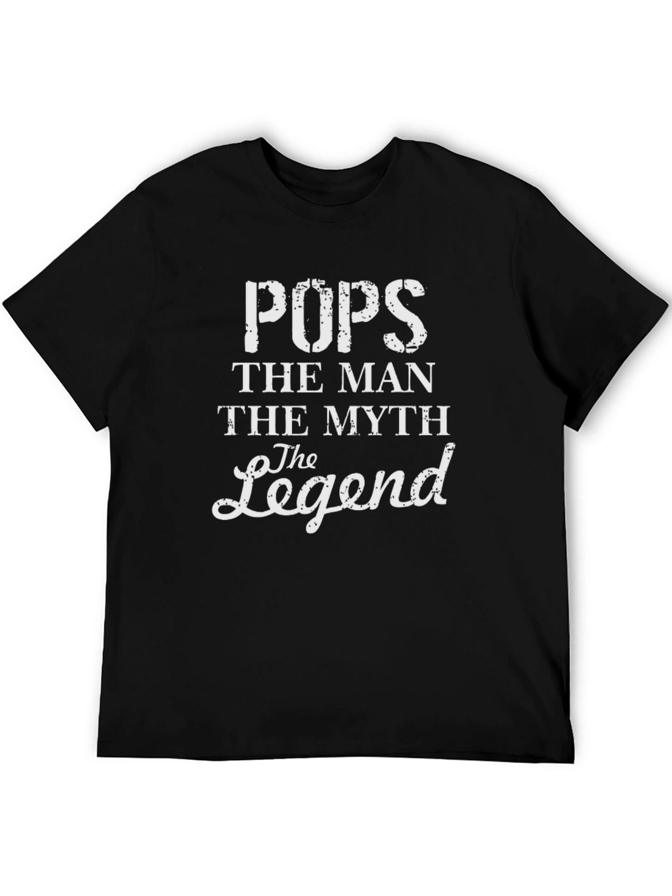 Pops The Man The Myth The Legend Black Graphic T-Shirt