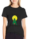 I Hate Football Graphic T-Shirt - Funny Emoji Tee