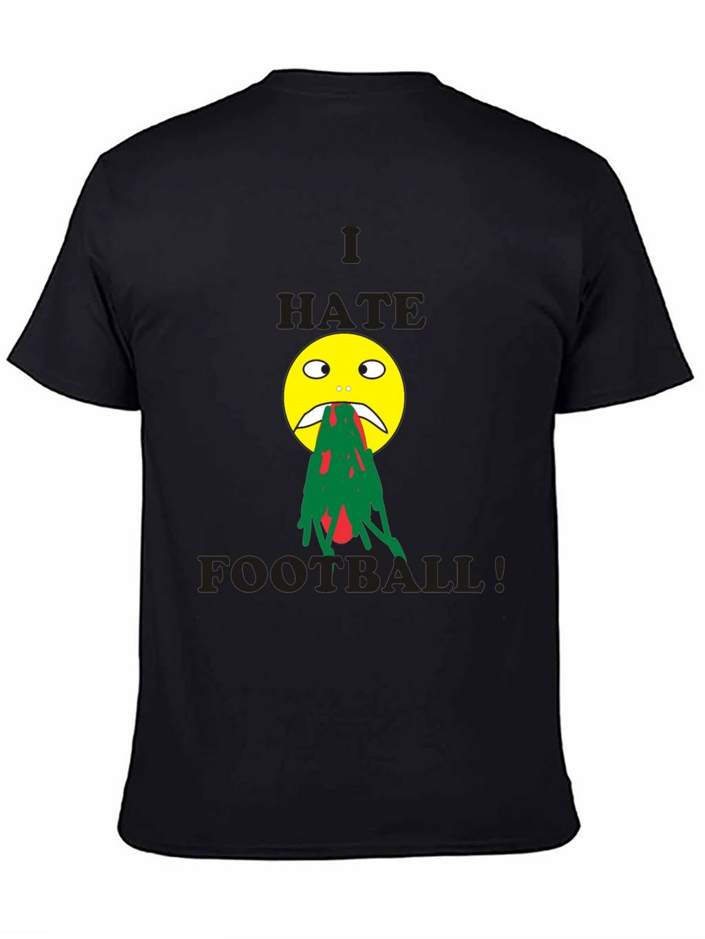 I Hate Football Graphic T-Shirt - Funny Emoji Tee