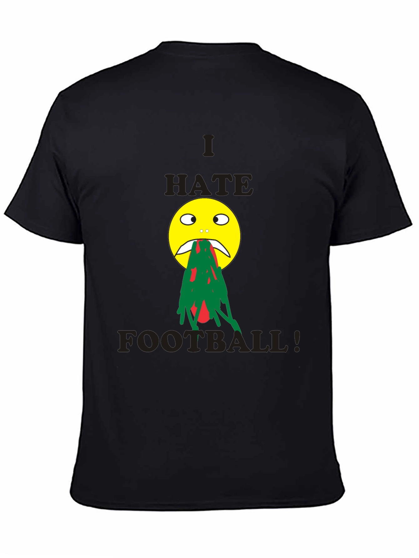 I Hate Football Graphic T-Shirt - Funny Emoji Tee