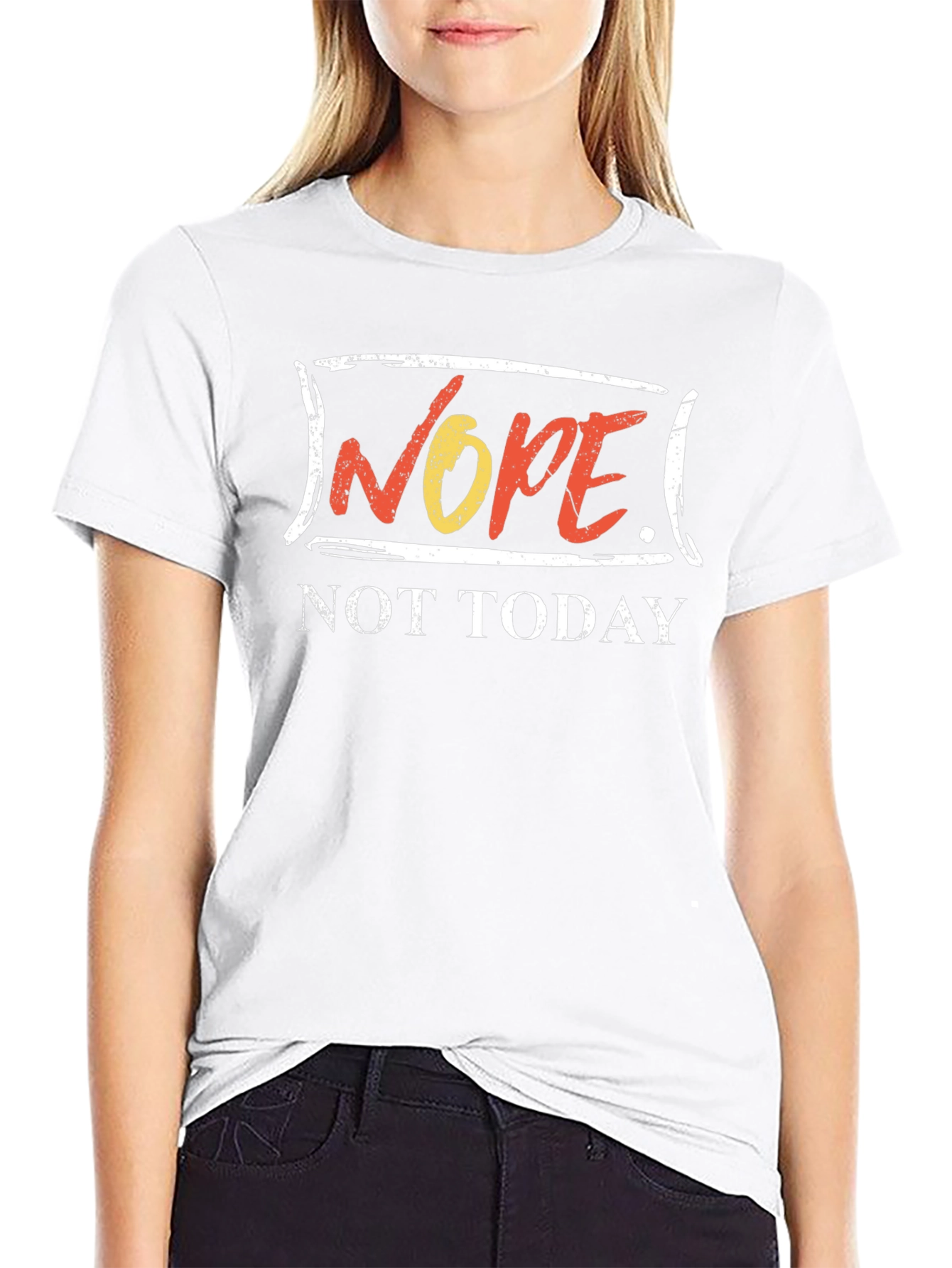 Nope Not Today Graphic Tee - Black Cotton Shirt