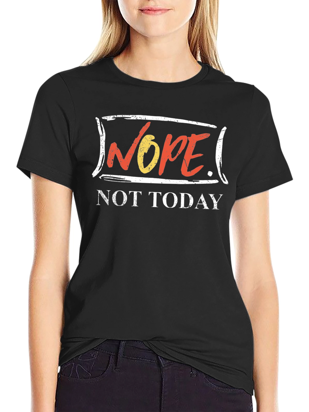 Nope Not Today Graphic Tee - Black Cotton Shirt