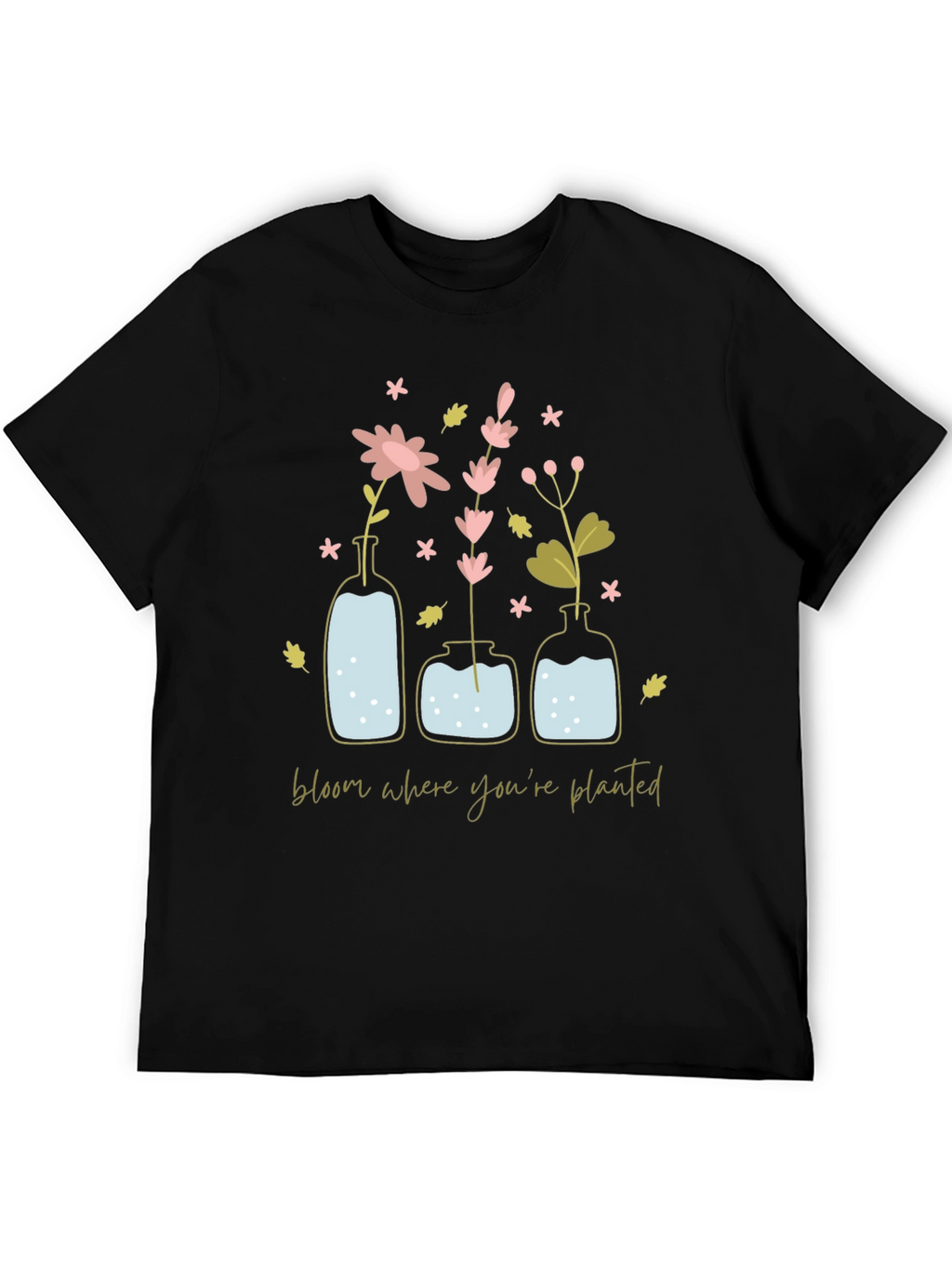 Bloom Where Youre Planted Graphic Tee - Black
