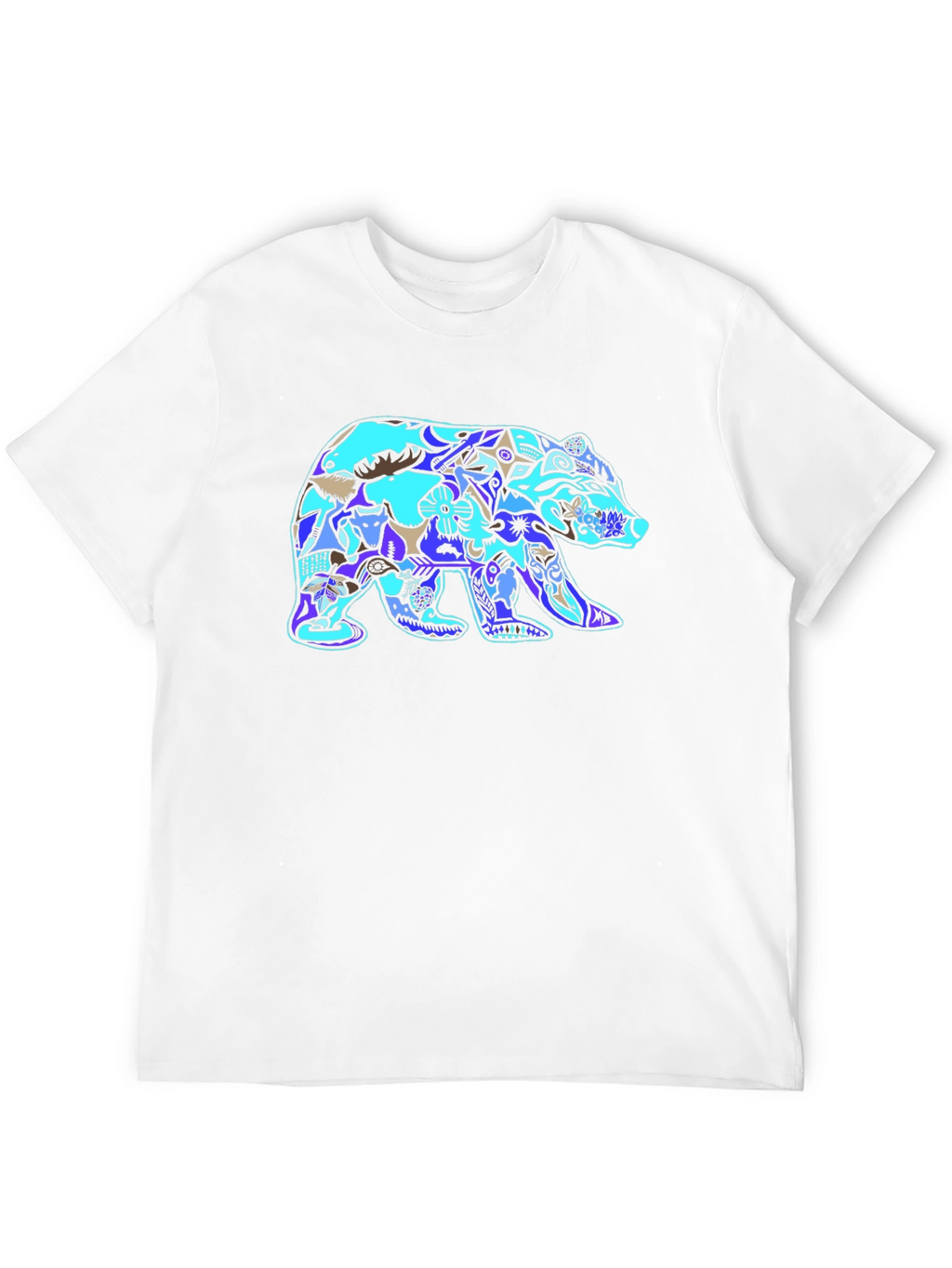 Bear Design Mens Black T-Shirt