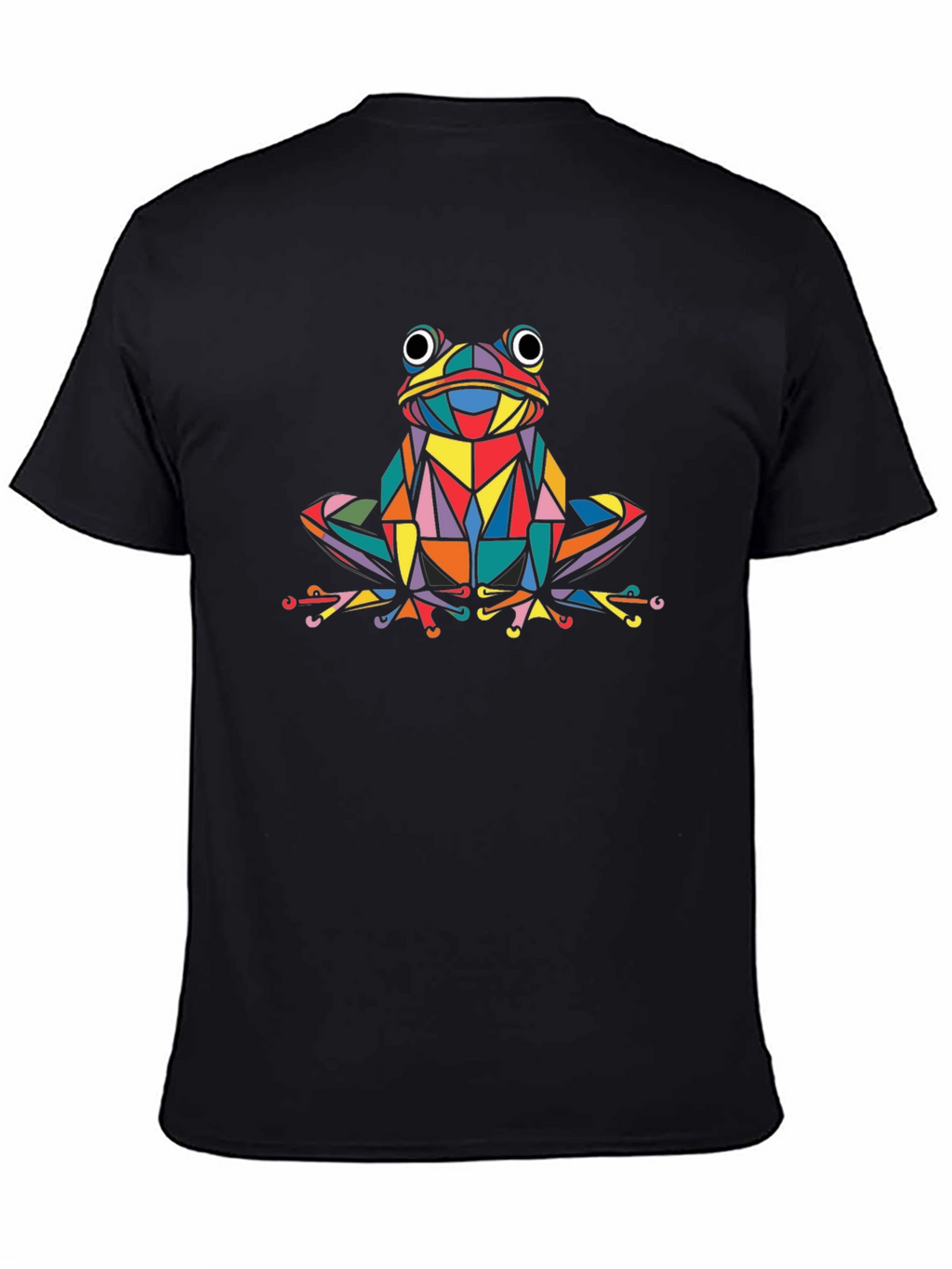 Geometric Frog Graphic Black T-Shirt