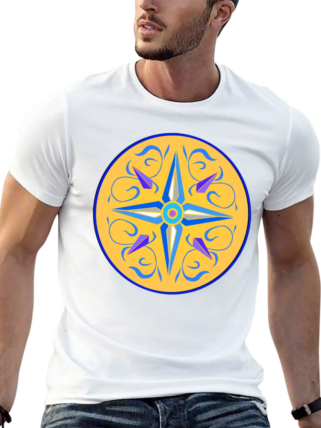 Unique Mandala Design Black T-Shirt