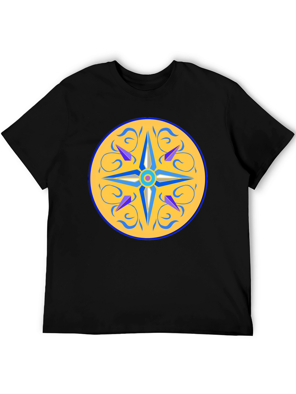Unique Mandala Design Black T-Shirt