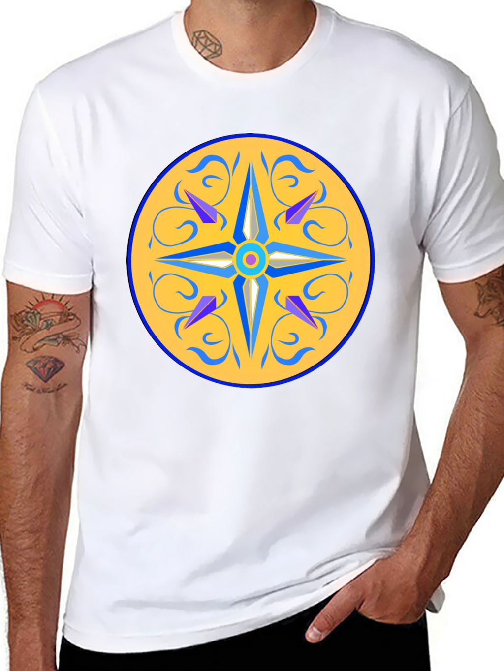 Unique Mandala Design Black T-Shirt