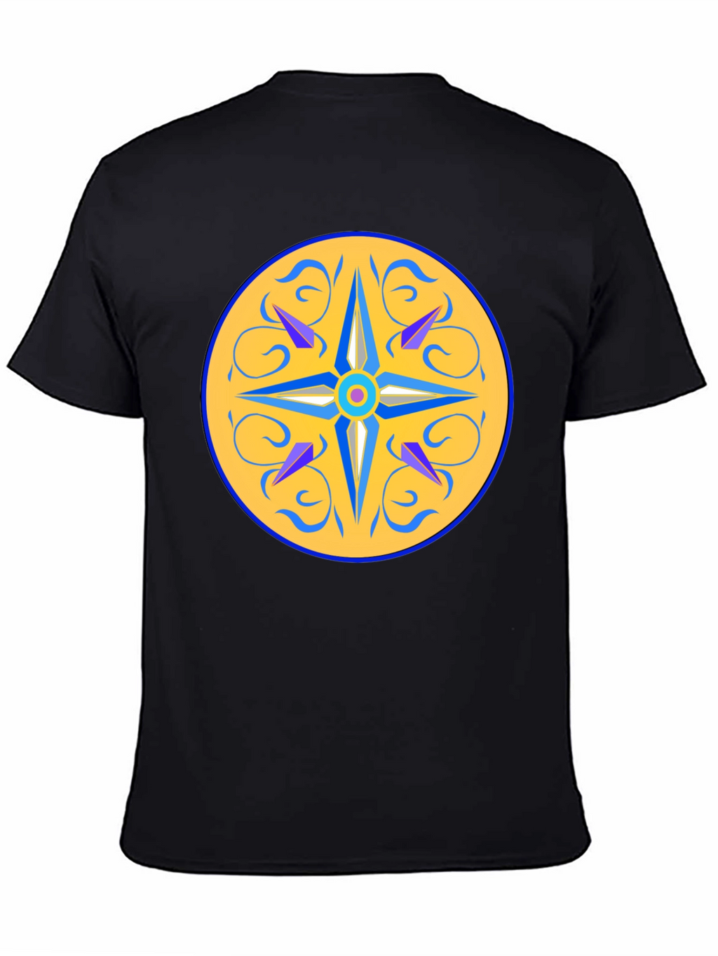 Unique Mandala Design Black T-Shirt