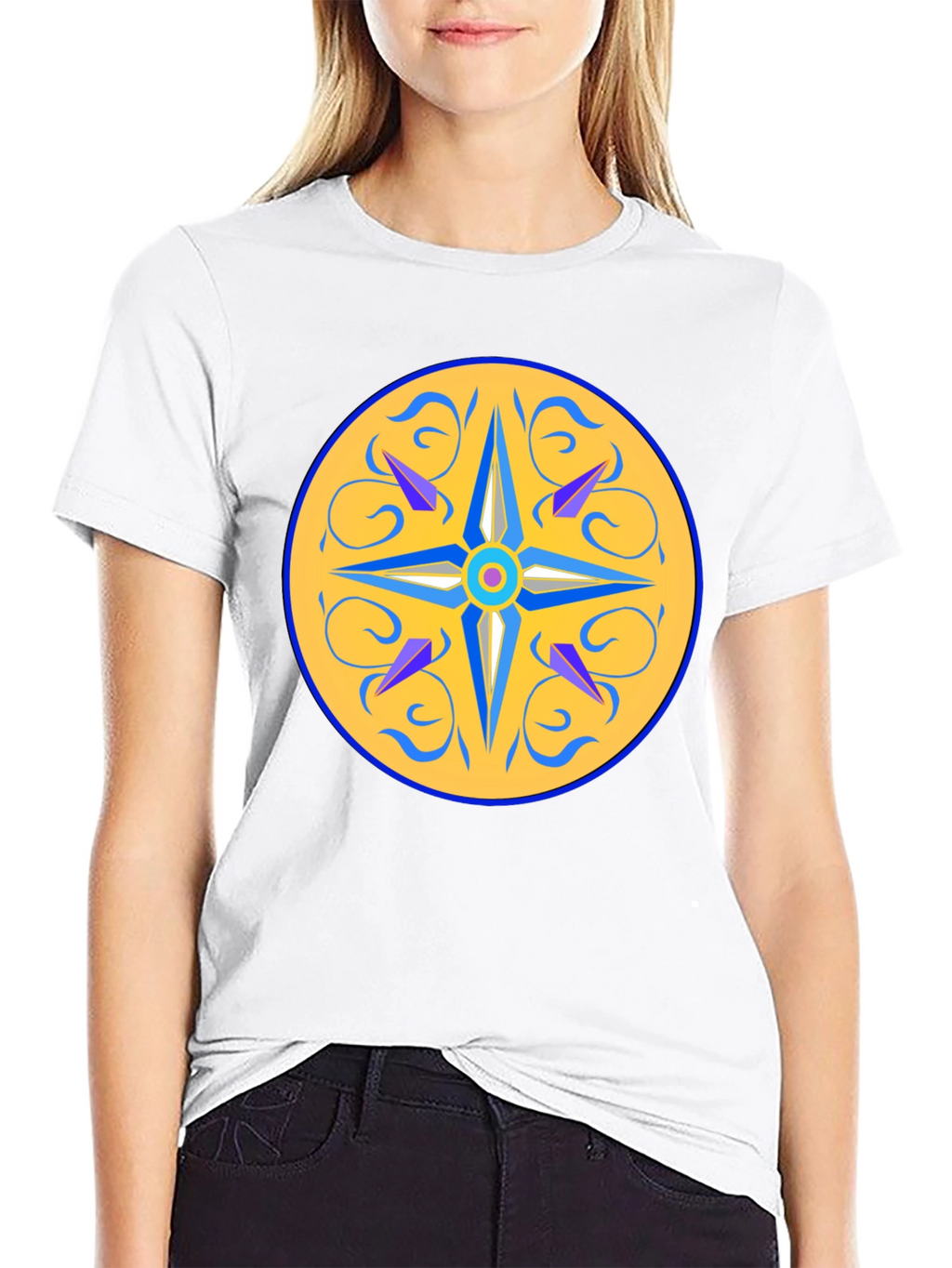 Unique Mandala Design Black T-Shirt