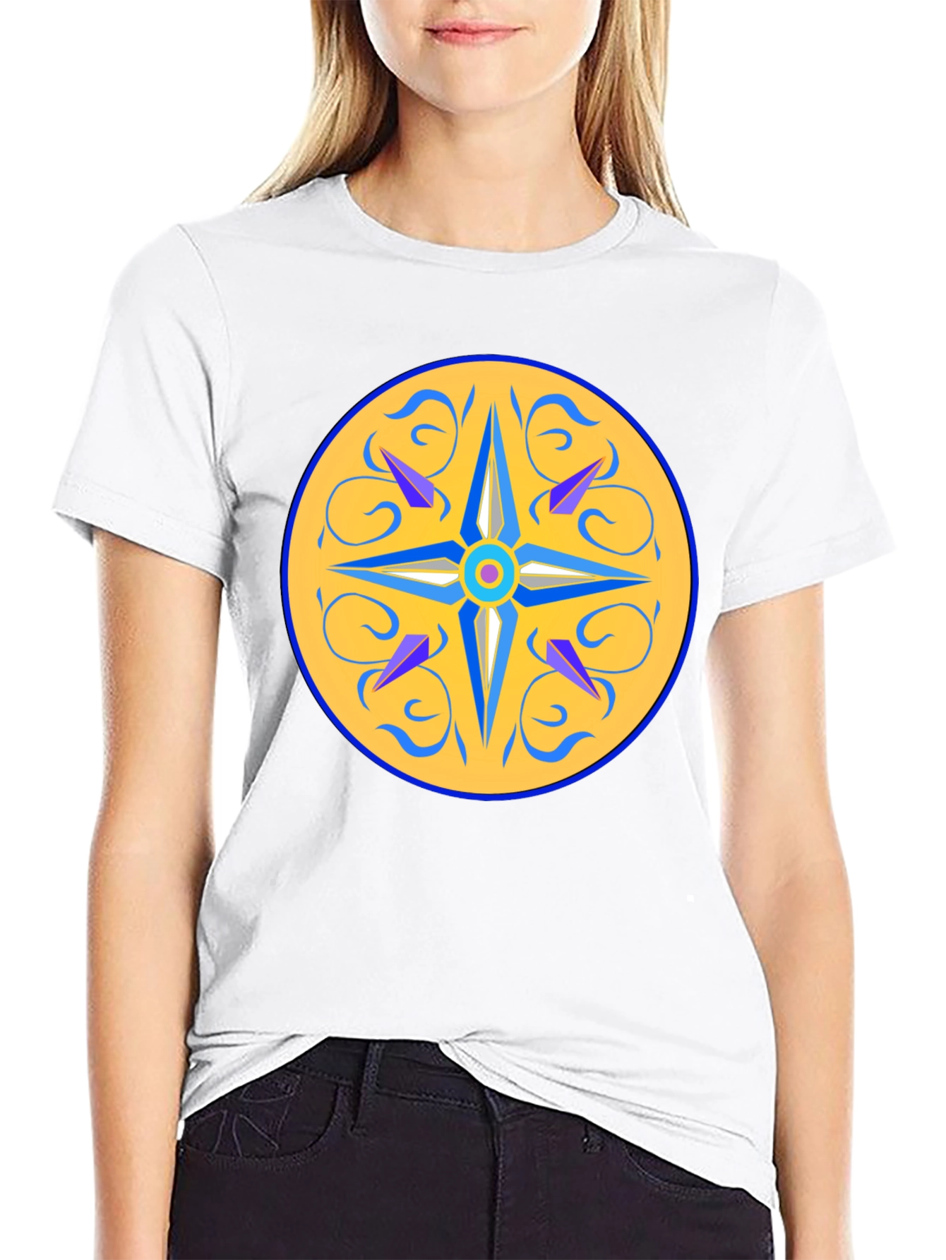 Unique Mandala Design Black T-Shirt