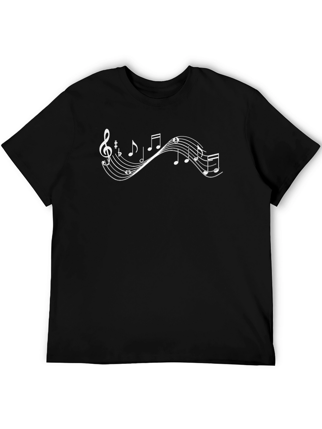Musical Notes Graphic Tee - Stylish Crew Neck T-Shirt