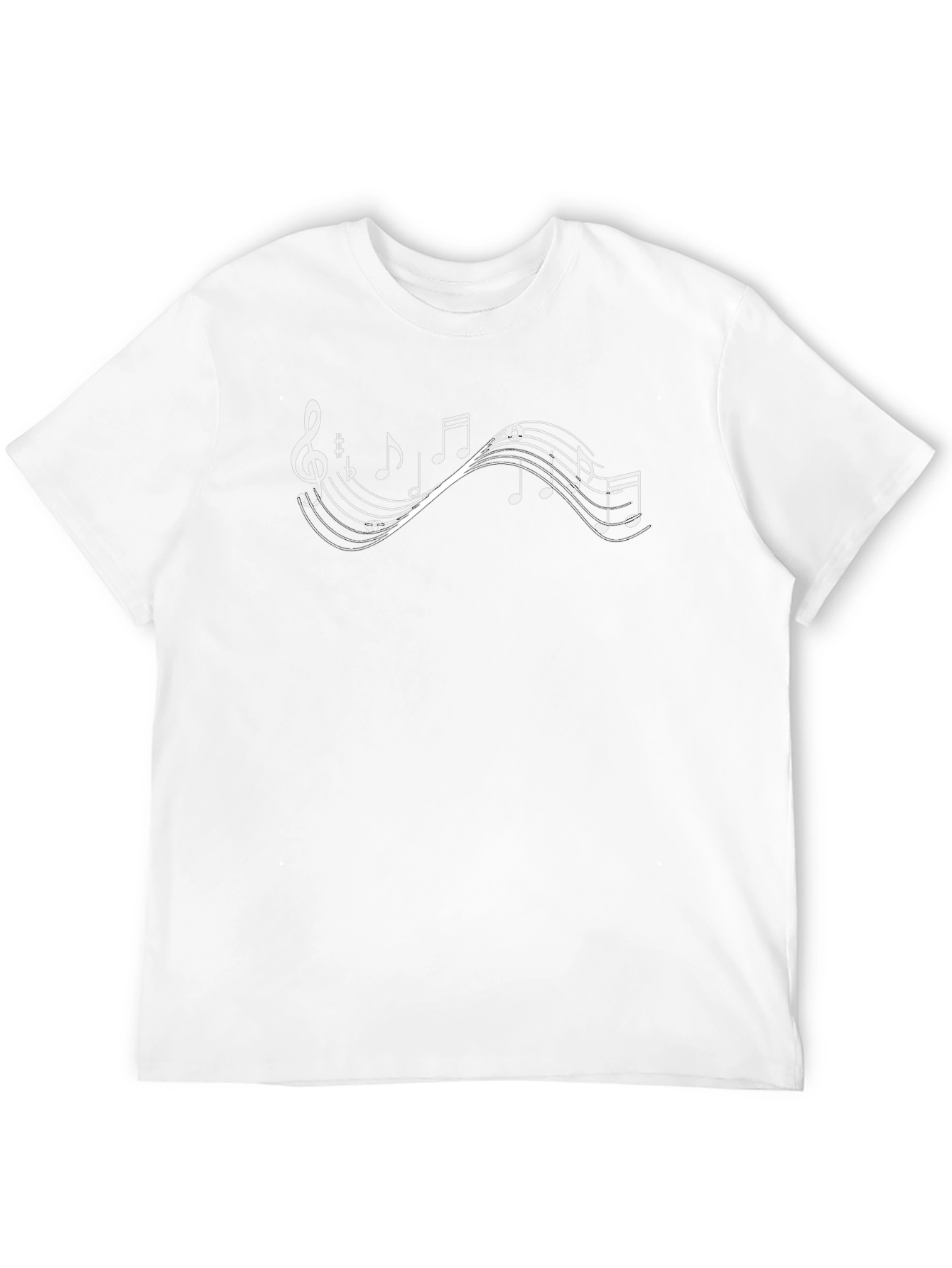 Musical Notes Graphic Tee - Stylish Crew Neck T-Shirt