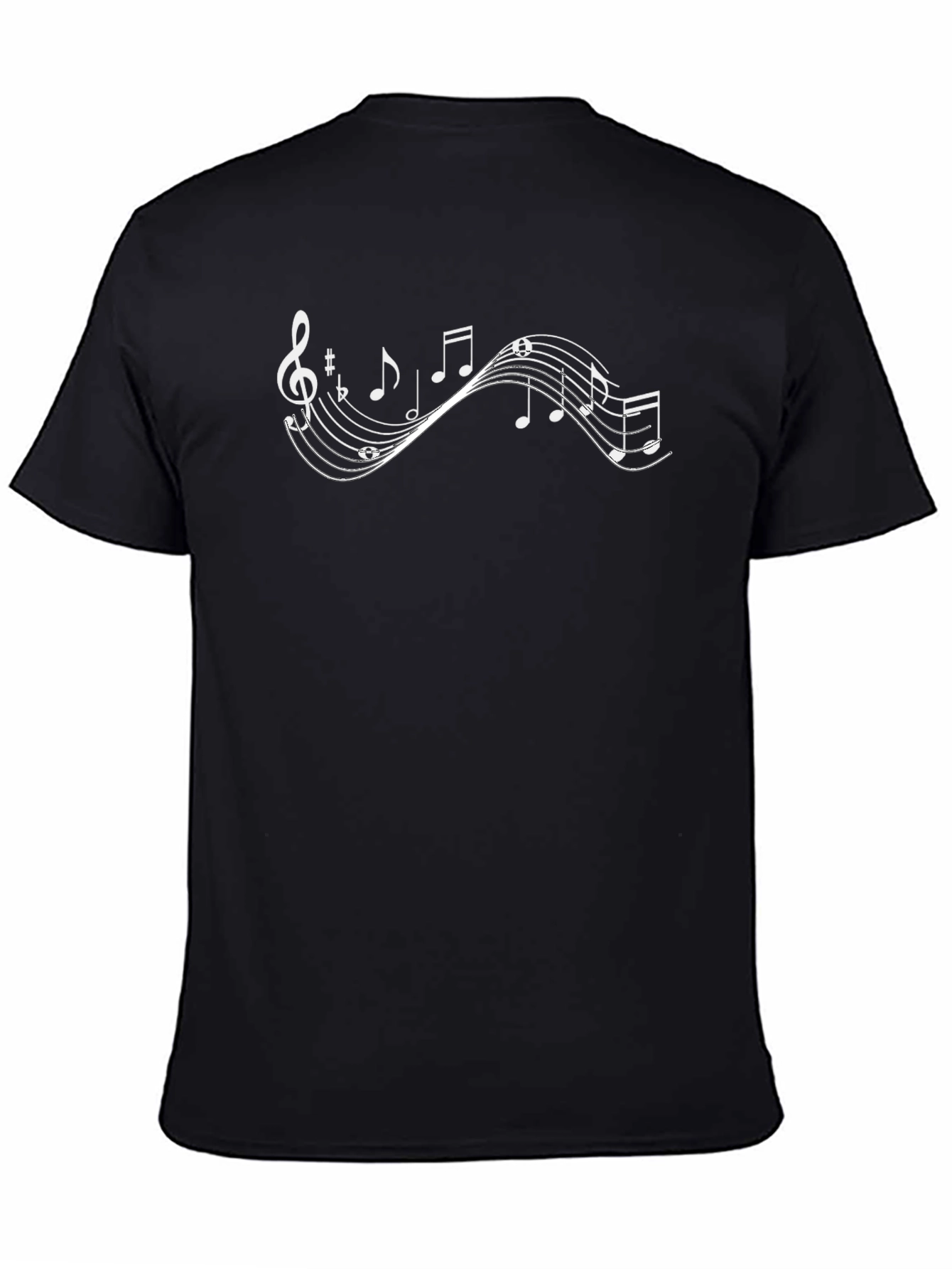 Musical Notes Graphic Tee - Stylish Crew Neck T-Shirt