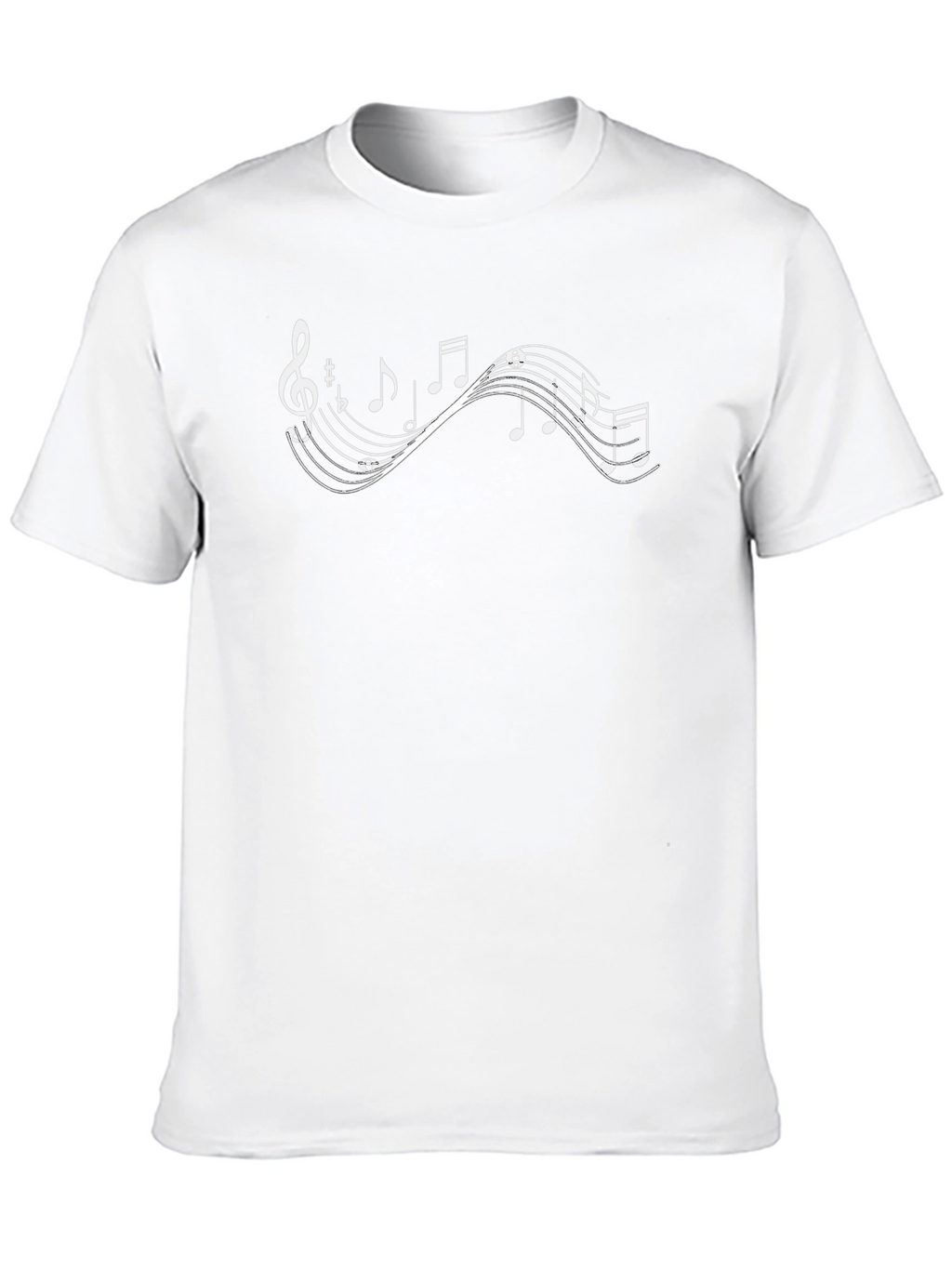 Musical Notes Graphic Tee - Stylish Crew Neck T-Shirt
