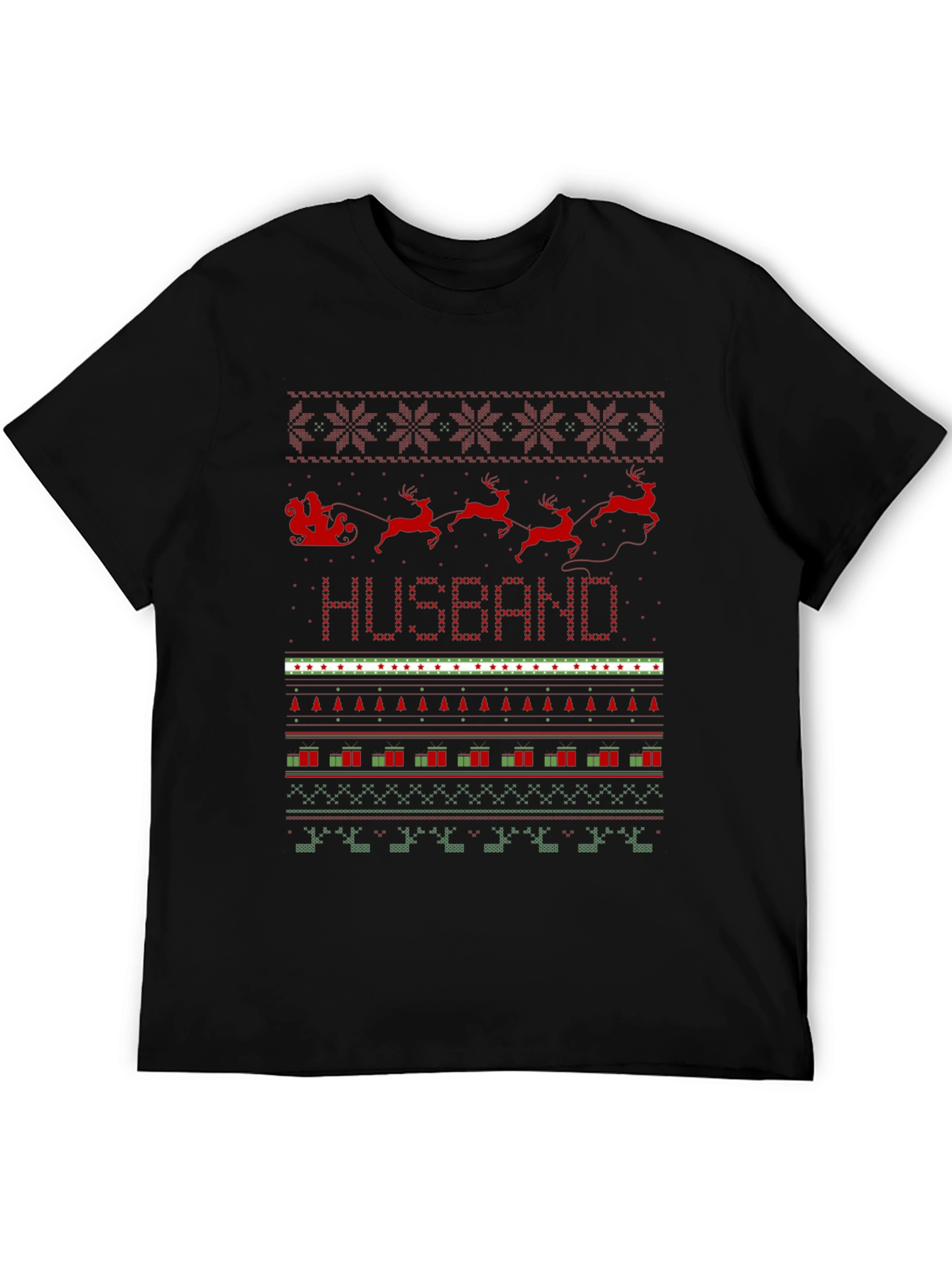 Husband Ugly Christmas Sweater Style T-Shirt
