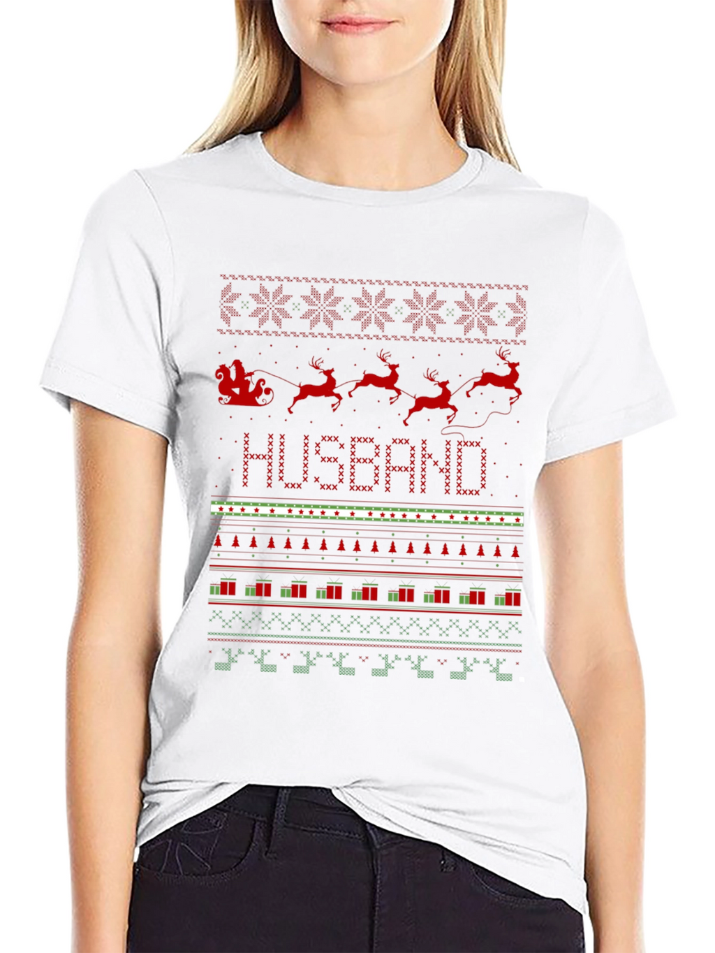 Husband Ugly Christmas Sweater Style T-Shirt