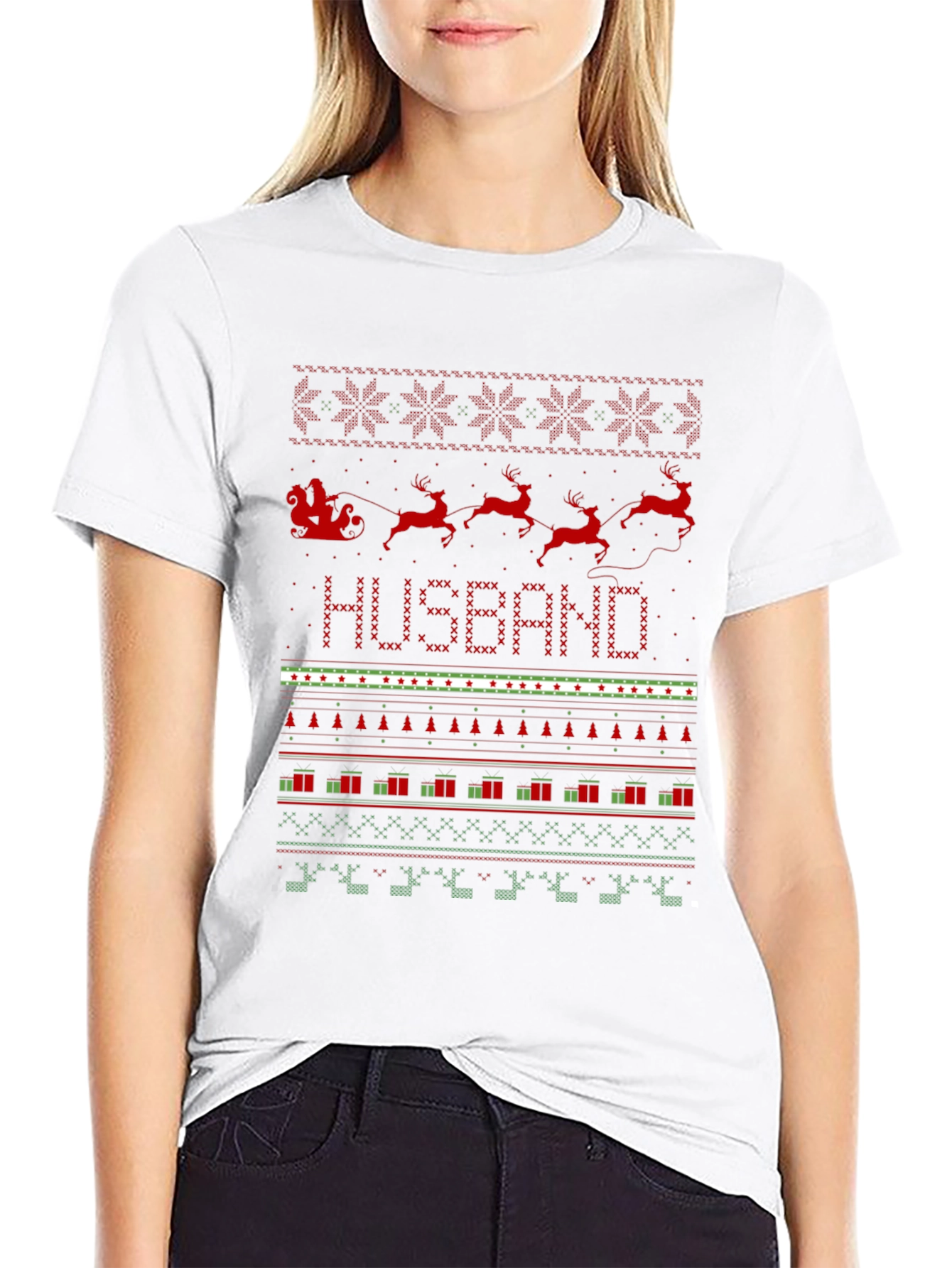 Husband Ugly Christmas Sweater Style T-Shirt