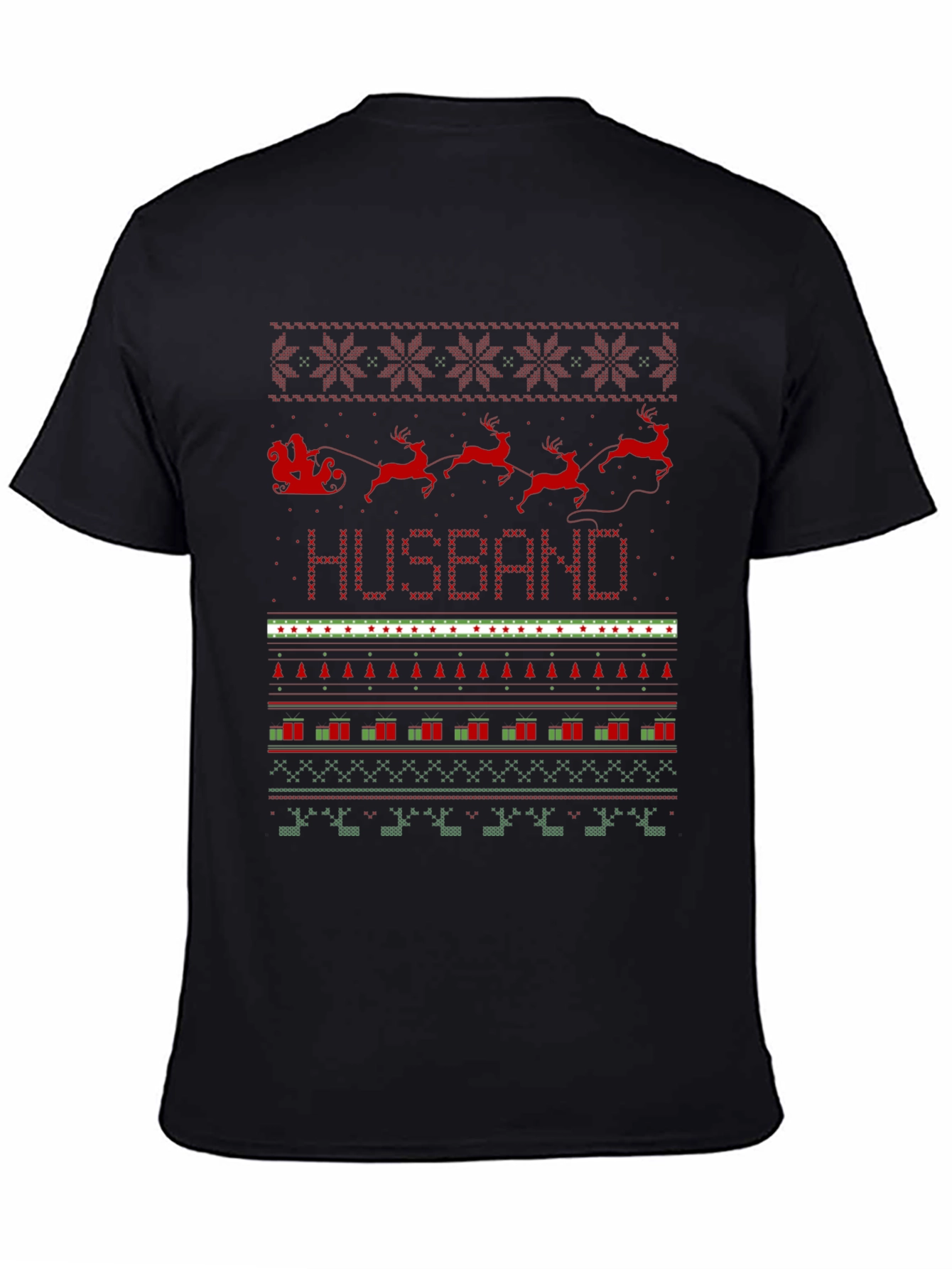 Husband Ugly Christmas Sweater Style T-Shirt