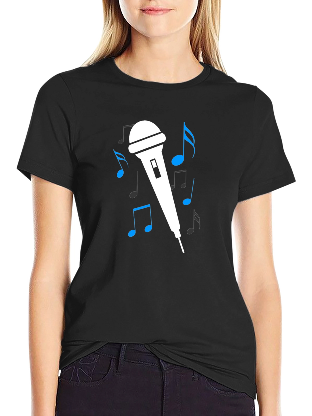 Music Lover Graphic Tee - Microphone Design