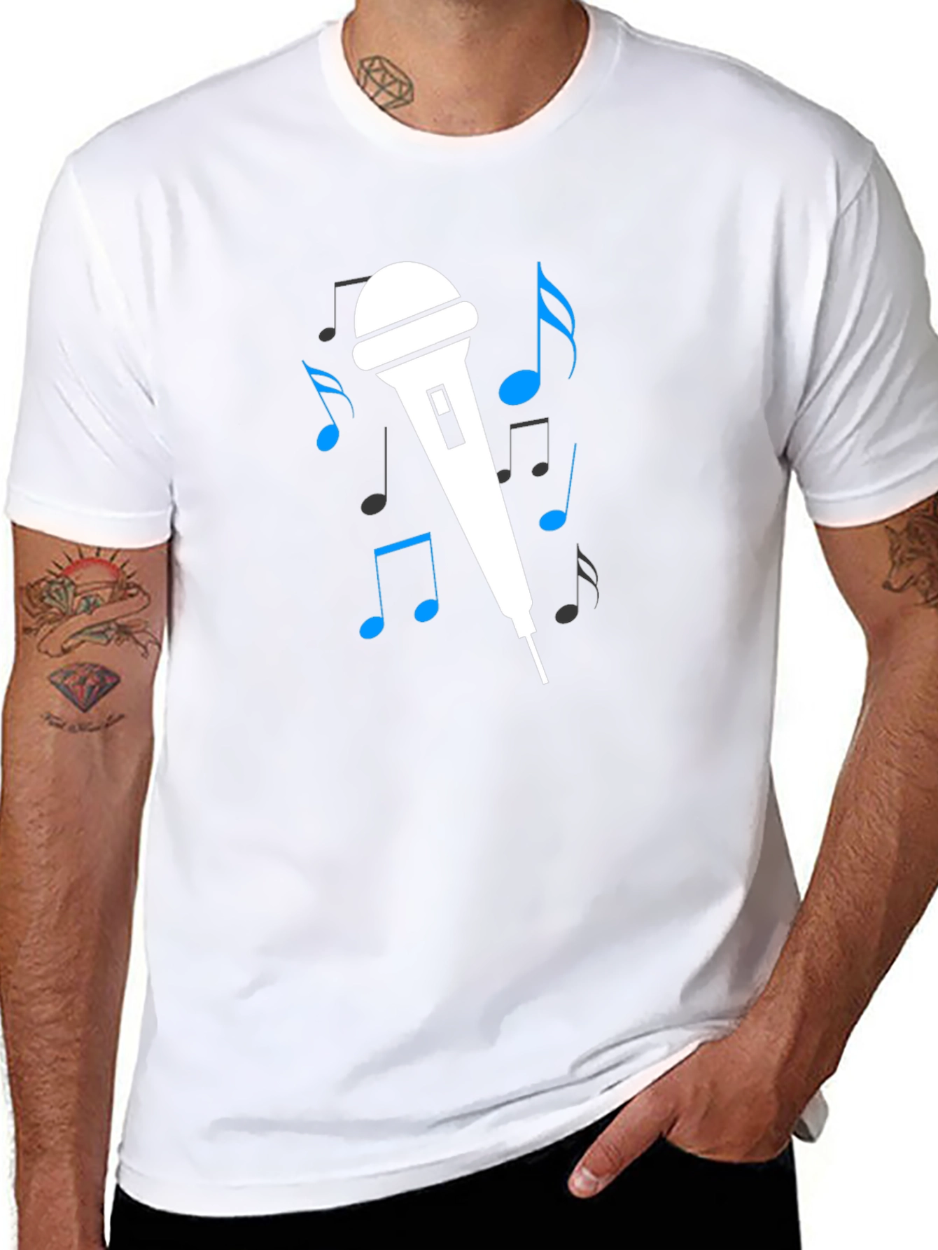 Music Lover Graphic Tee - Microphone Design