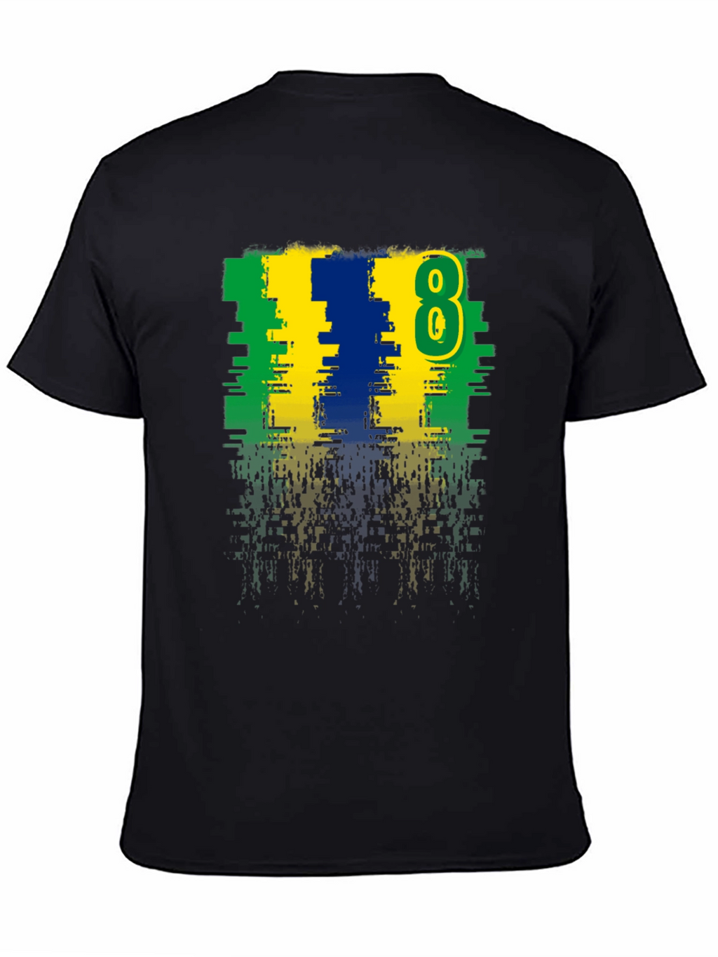 Distressed Number 8 Graphic Tee - Casual Style