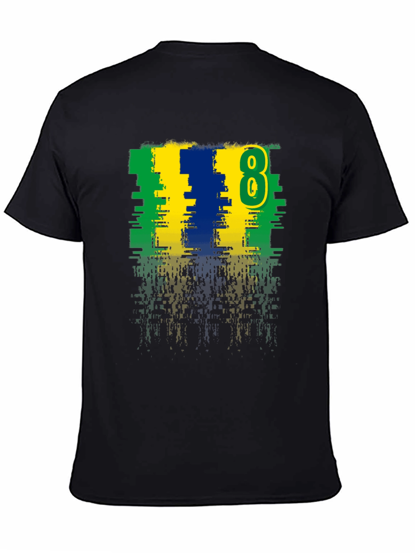 Distressed Number 8 Graphic Tee - Casual Style