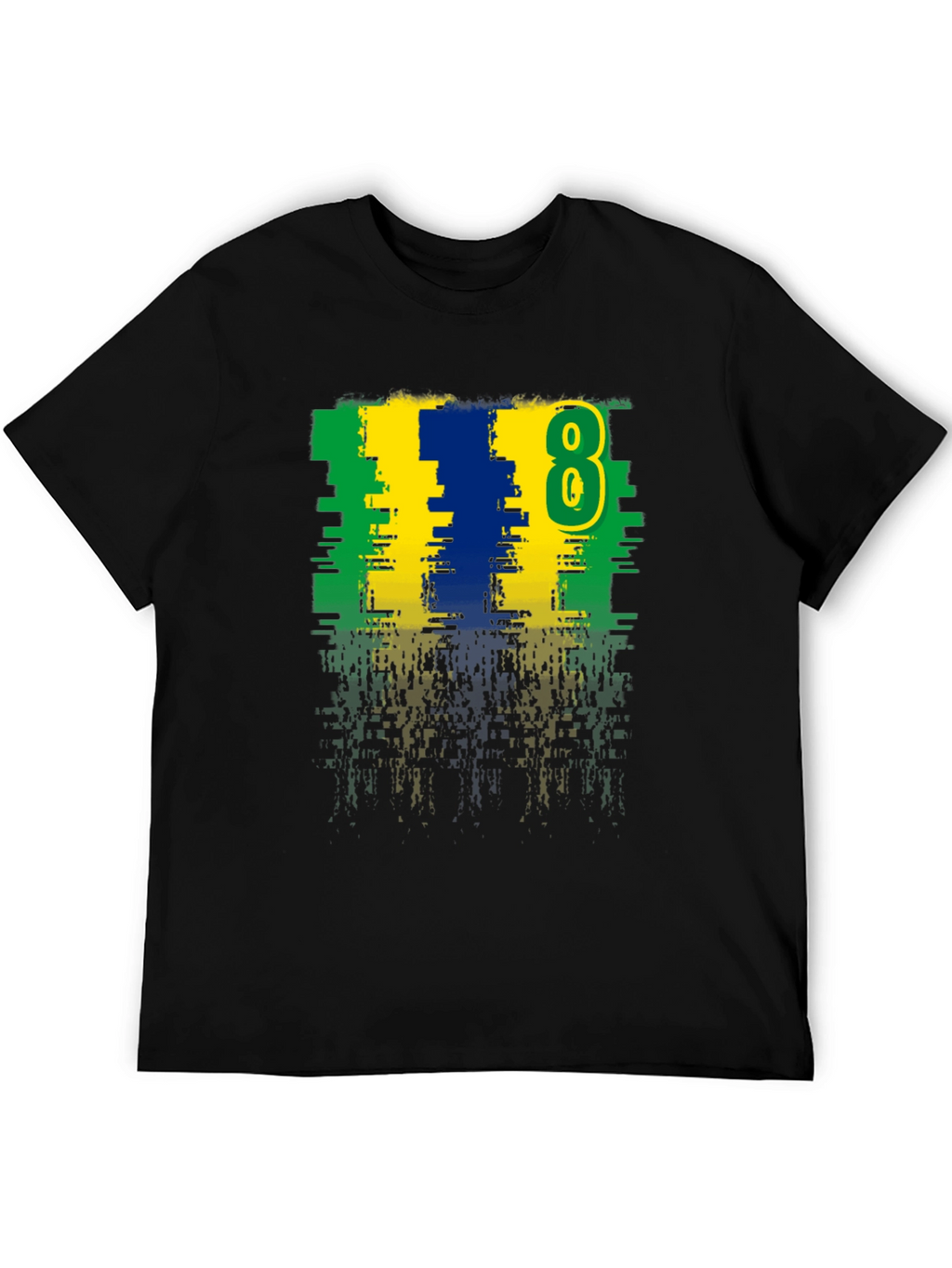Distressed Number 8 Graphic Tee - Casual Style