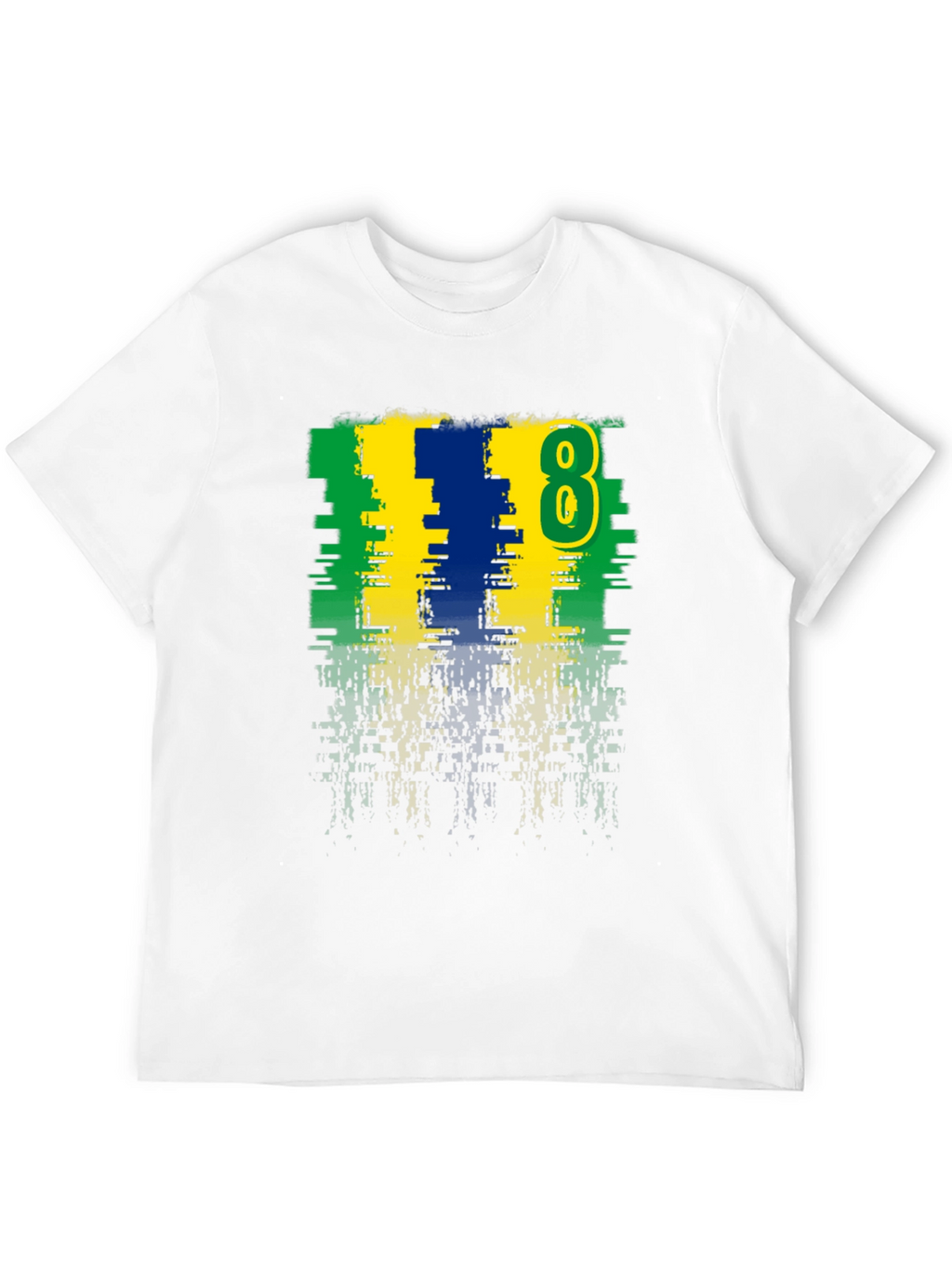 Distressed Number 8 Graphic Tee - Casual Style