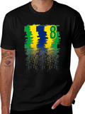 Distressed Number 8 Graphic Tee - Casual Style