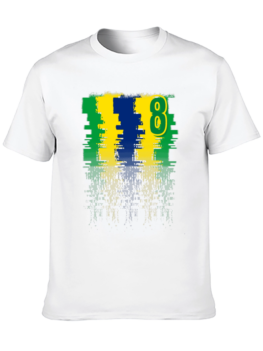Distressed Number 8 Graphic Tee - Casual Style