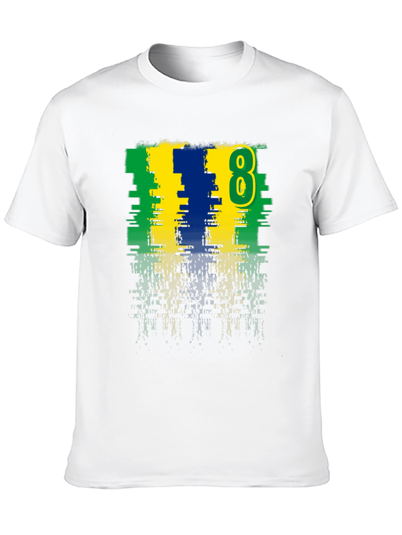 Distressed Number 8 Graphic Tee - Casual Style