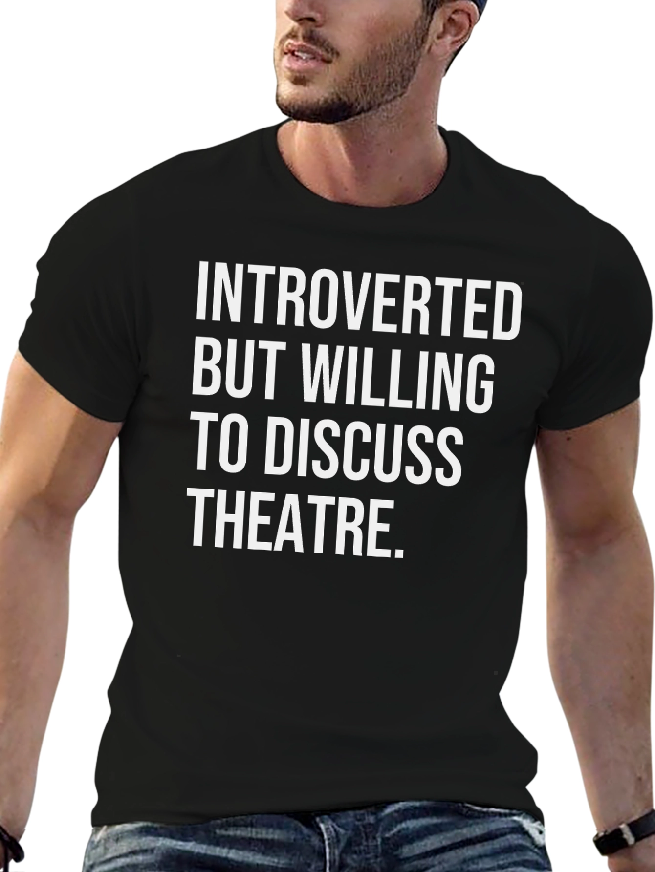Introverted Theatre Lover T-Shirt - Black Cotton Tee