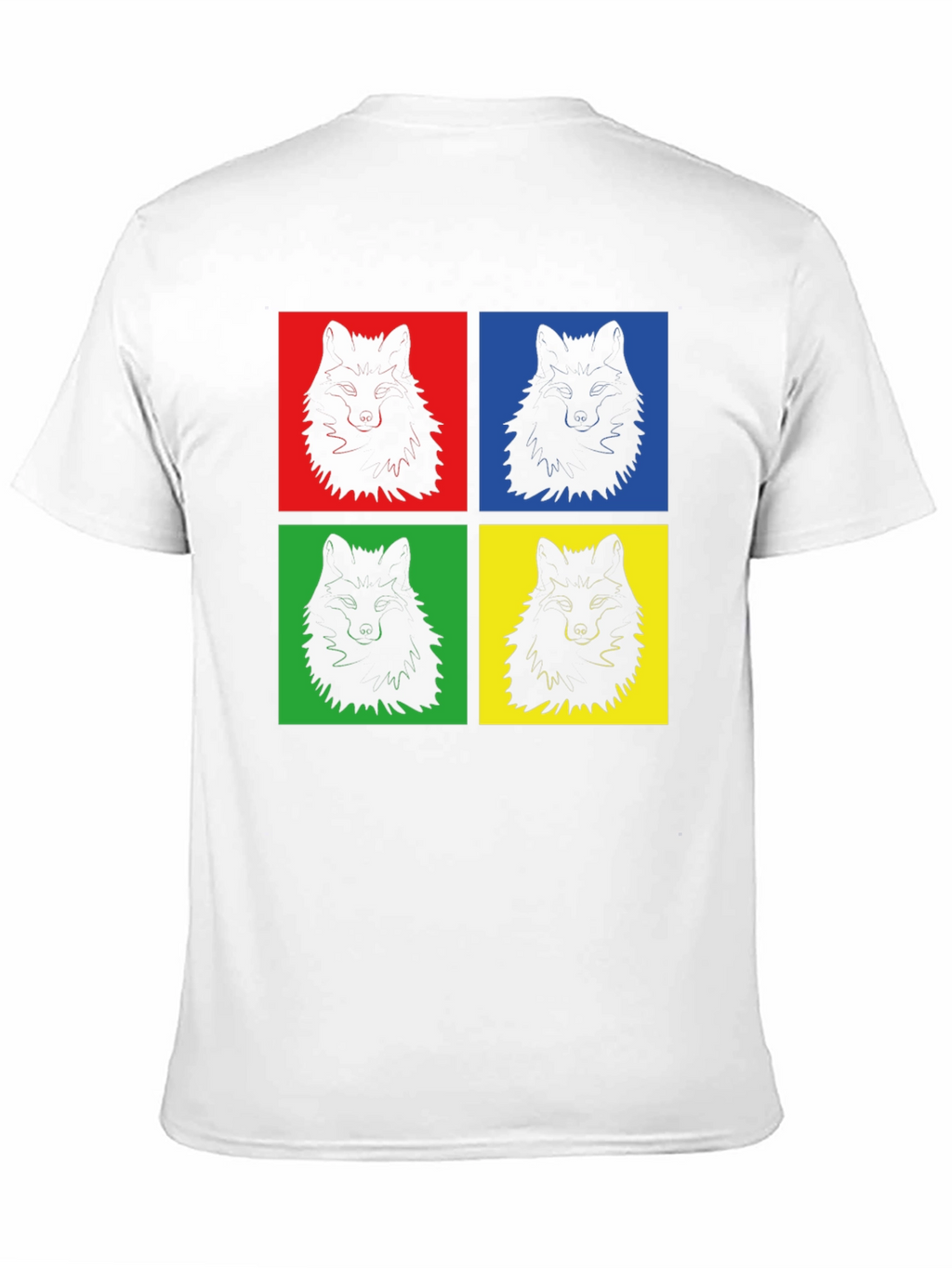 Pop Art Wolf Graphic Print Black T-Shirt