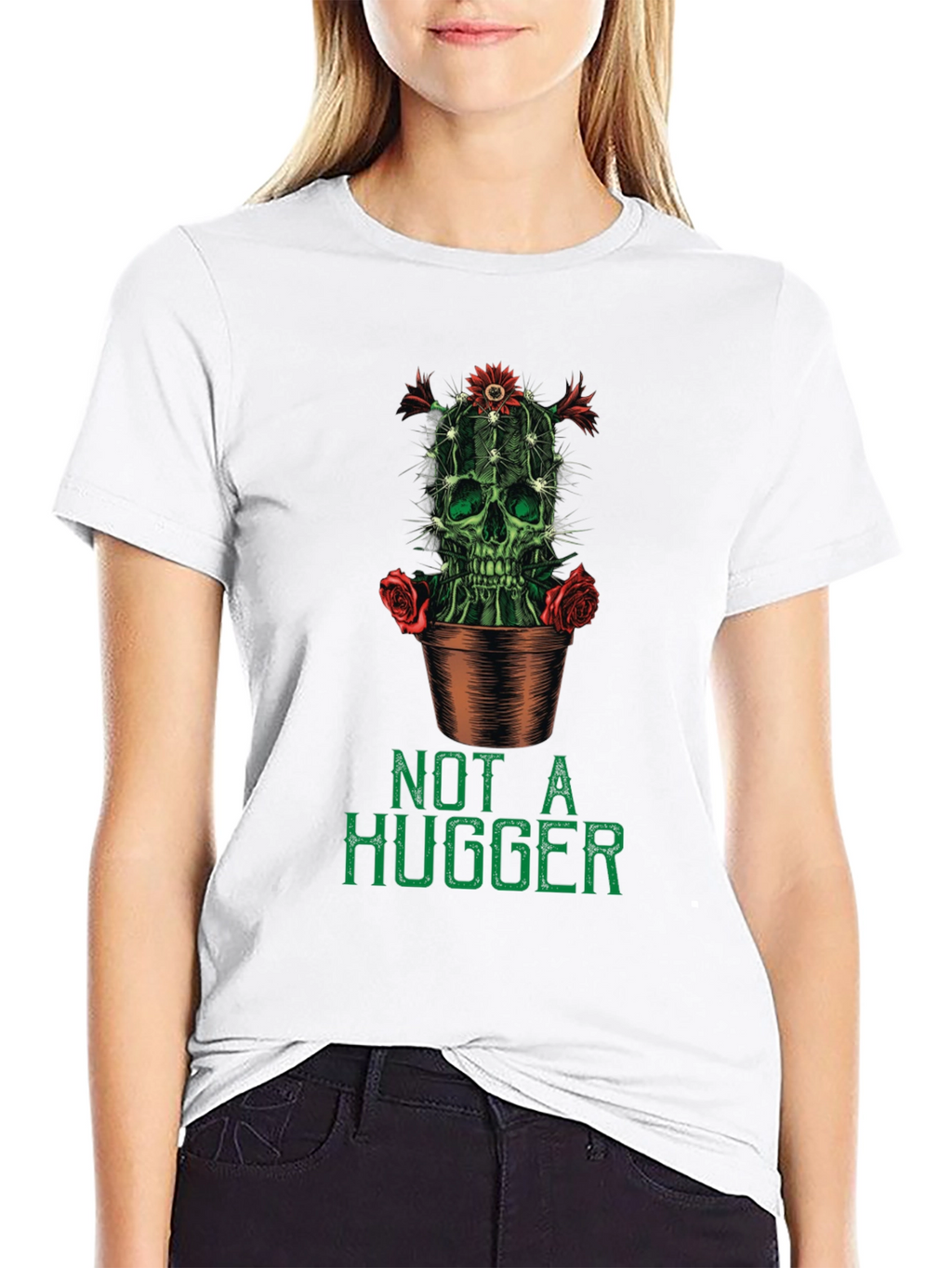 Not a Hugger Cactus Skull Graphic Tee
