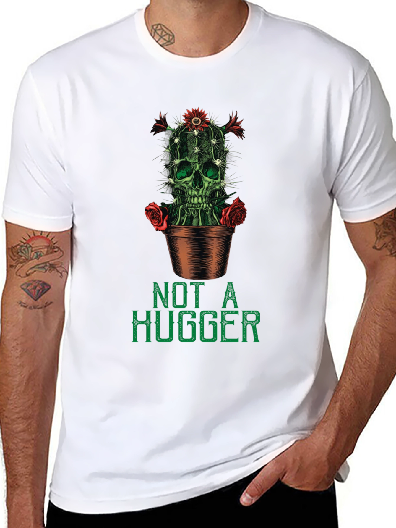 Not a Hugger Cactus Skull Graphic Tee