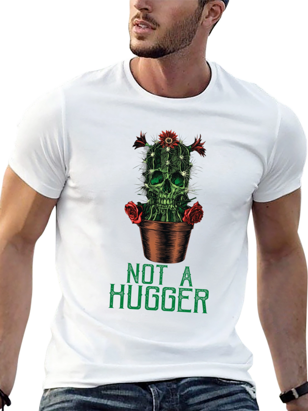Not a Hugger Cactus Skull Graphic Tee