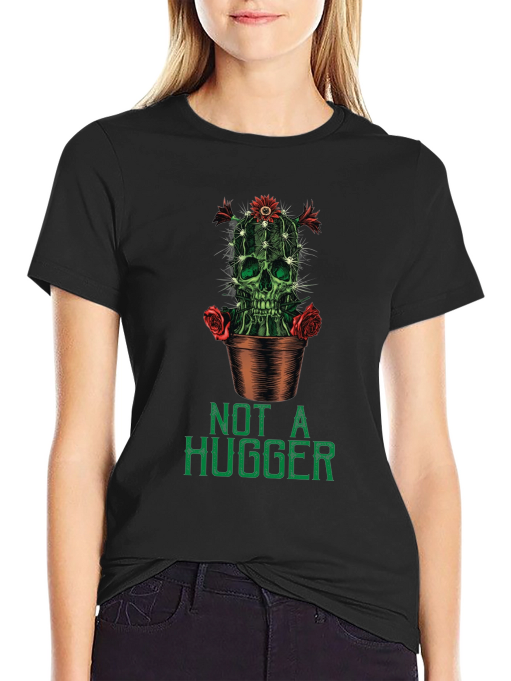 Not a Hugger Cactus Skull Graphic Tee