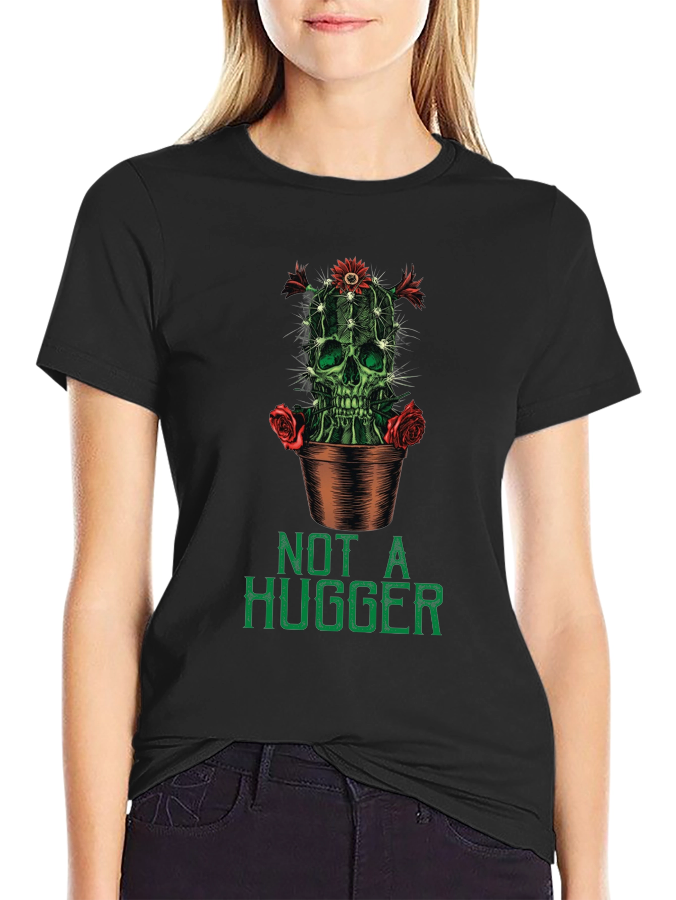 Not a Hugger Cactus Skull Graphic Tee