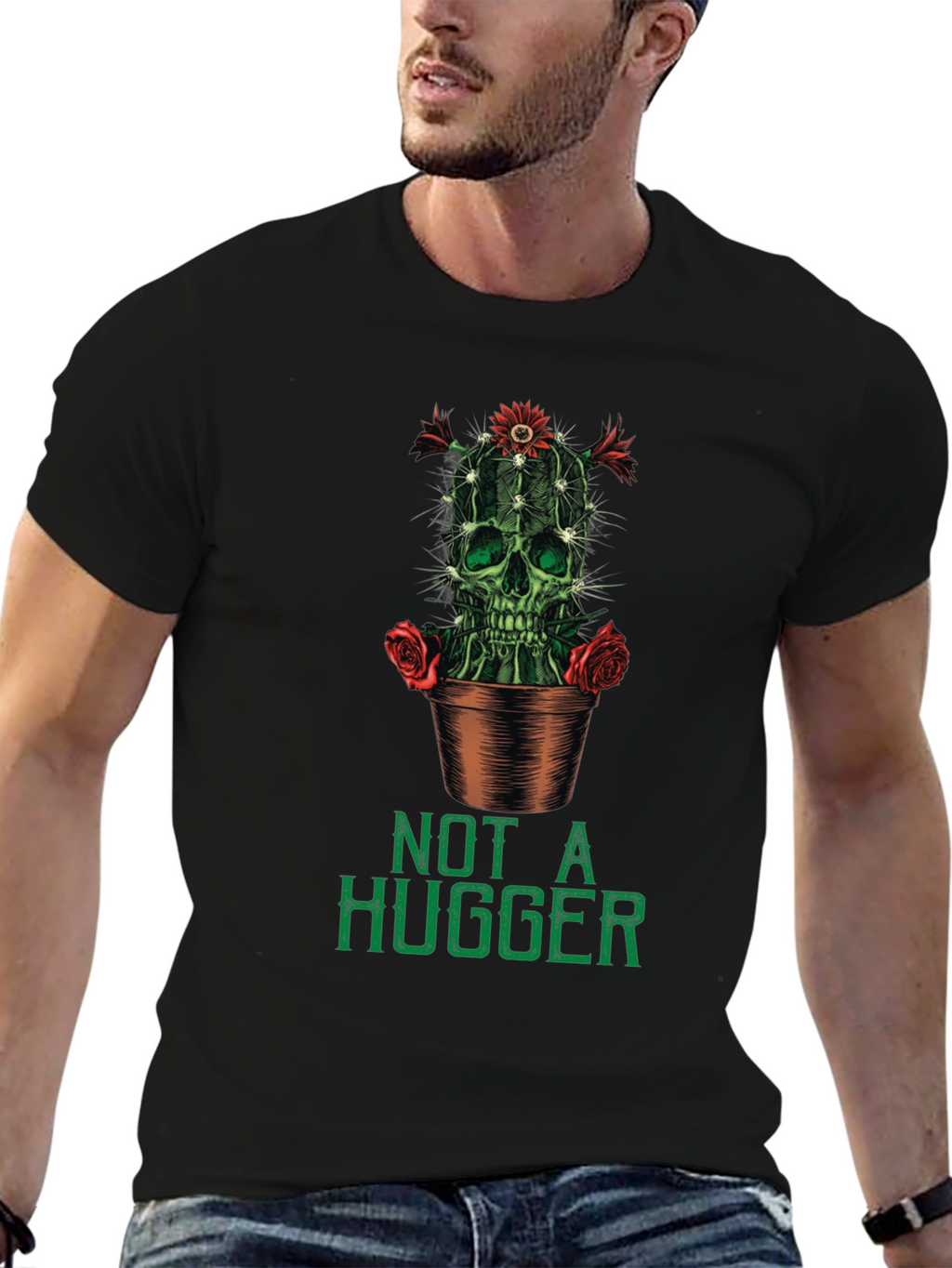Not a Hugger Cactus Skull Graphic Tee