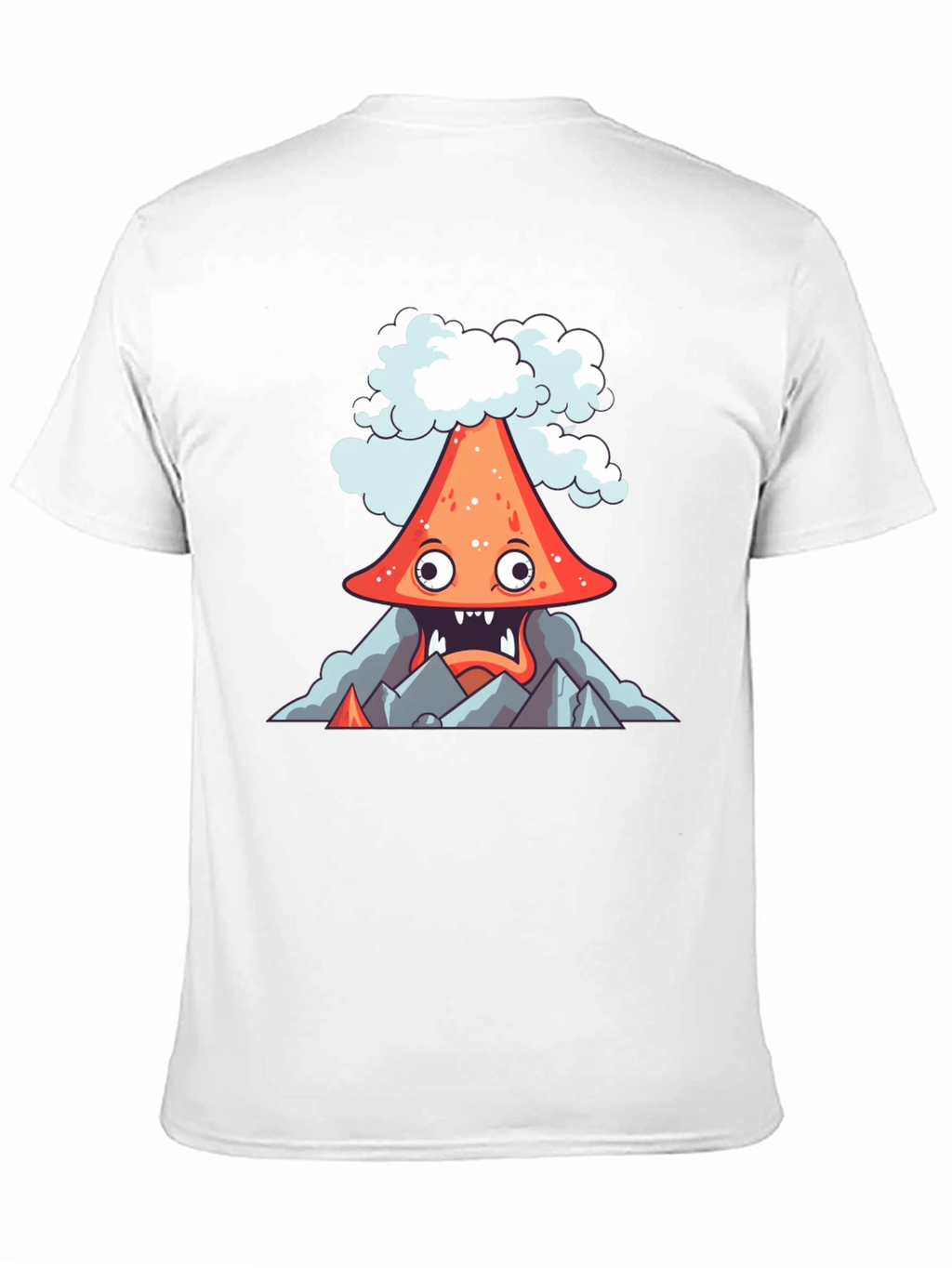 Volcano Cartoon Graphic Tee - Black