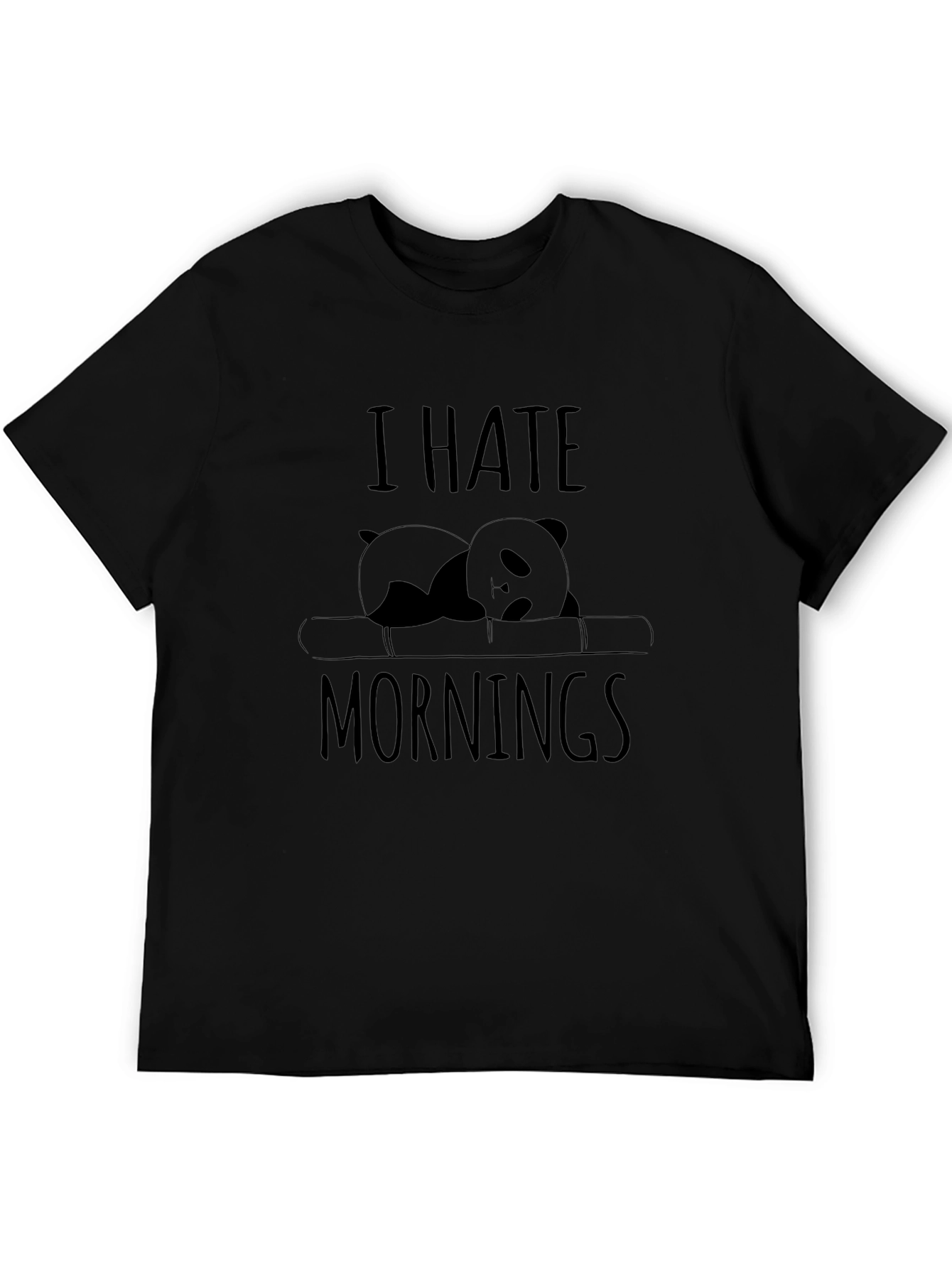 I Hate Mornings Panda T-Shirt - Cute Lazy Bear Graphic Tee