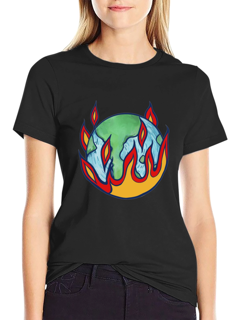 Earth on Fire Graphic Tee - Climate Change Awareness