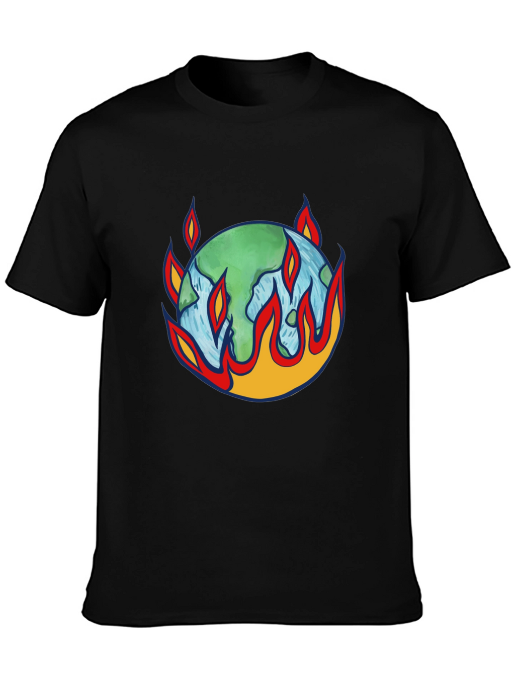 Earth on Fire Graphic Tee - Climate Change Awareness