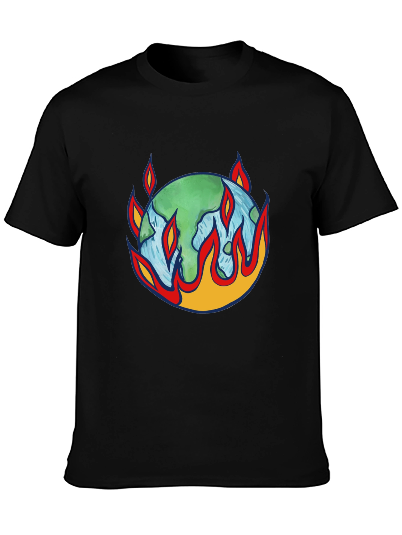Earth on Fire Graphic Tee - Climate Change Awareness
