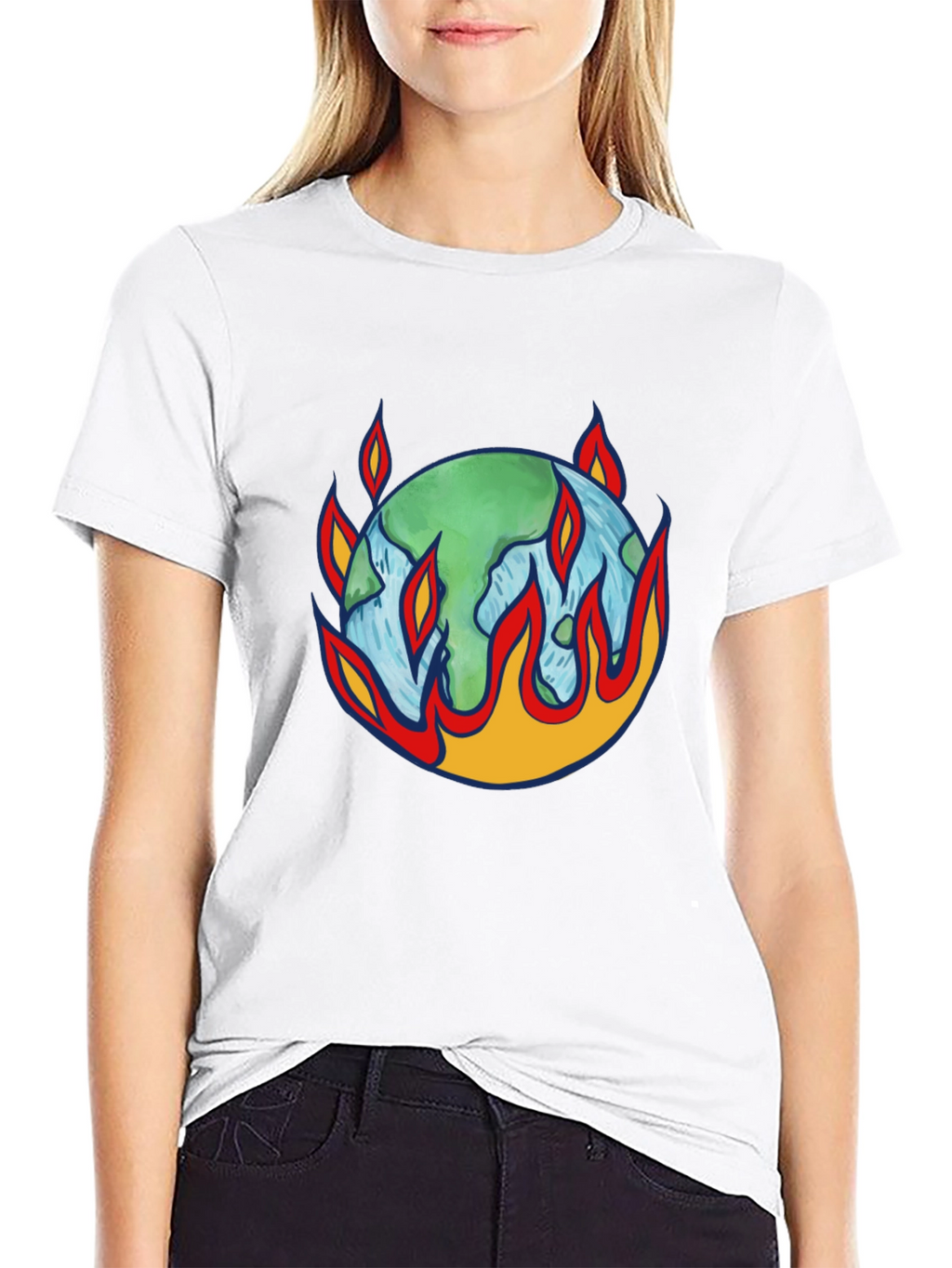 Earth on Fire Graphic Tee - Climate Change Awareness