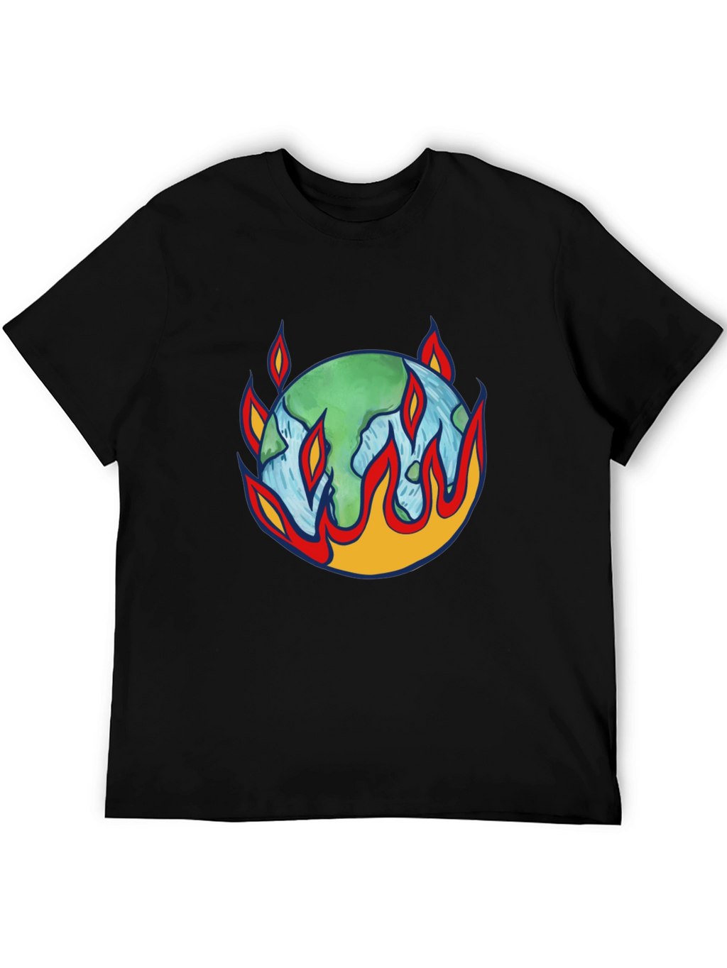 Earth on Fire Graphic Tee - Climate Change Awareness