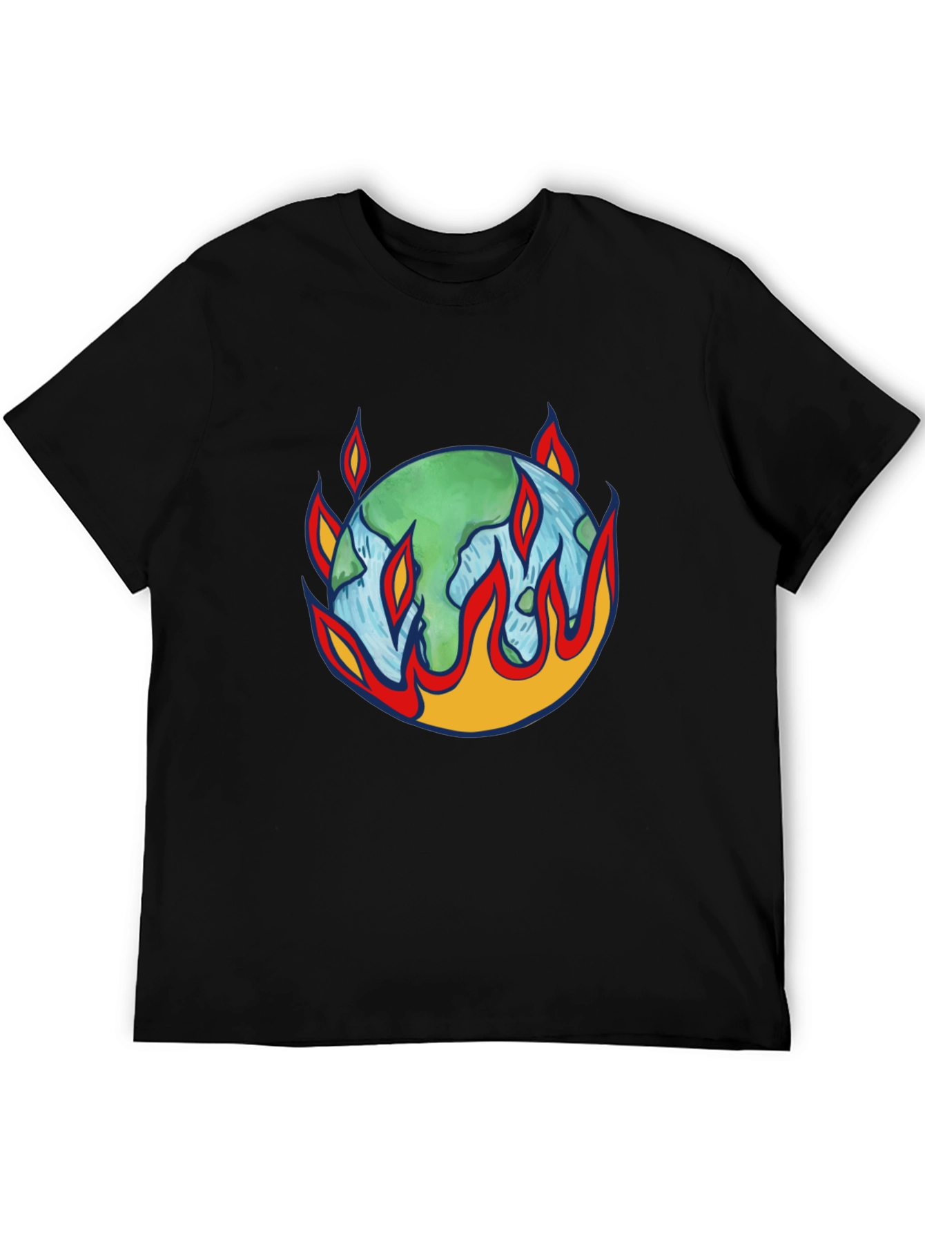 Earth on Fire Graphic Tee - Climate Change Awareness