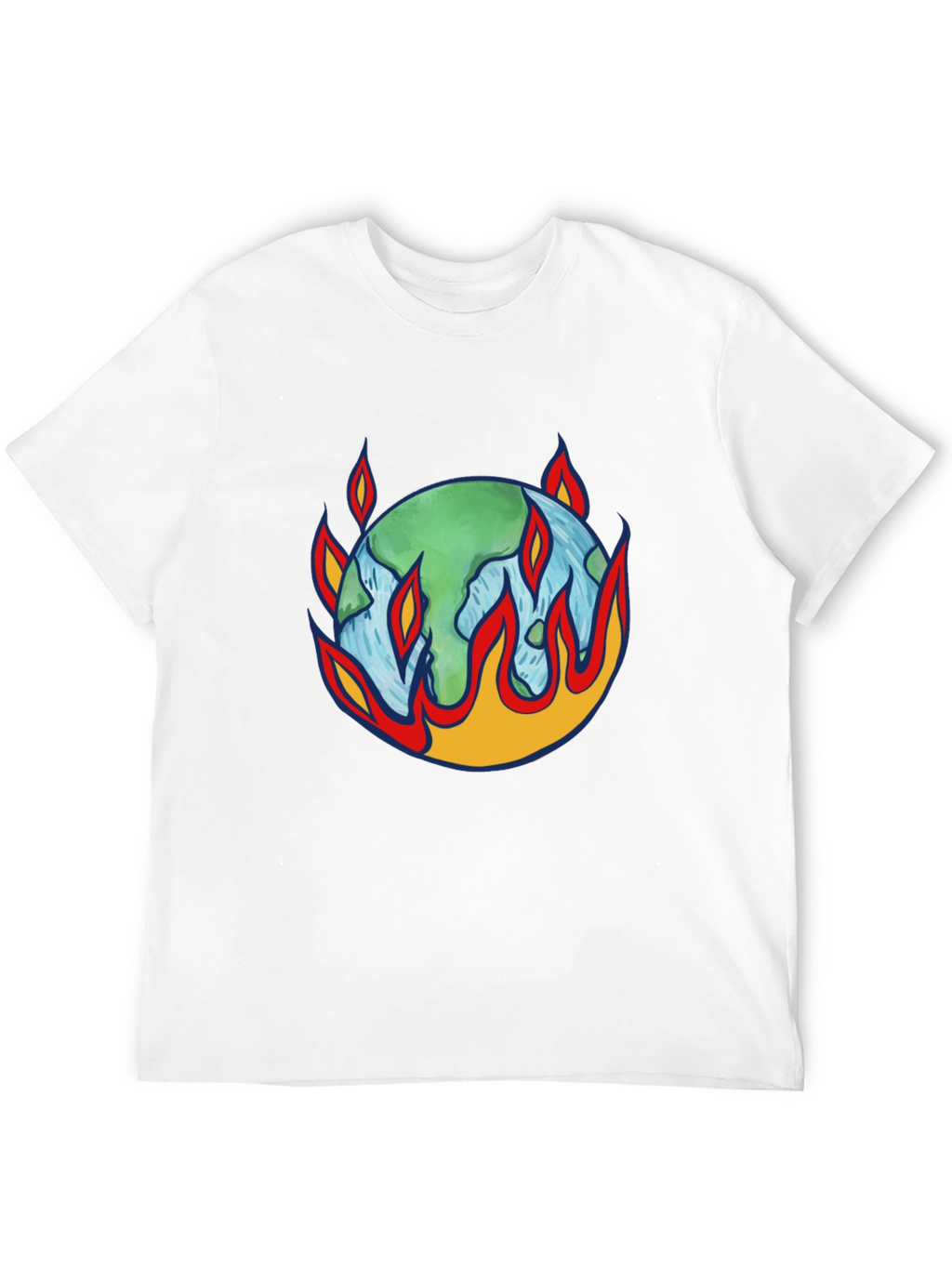 Earth on Fire Graphic Tee - Climate Change Awareness